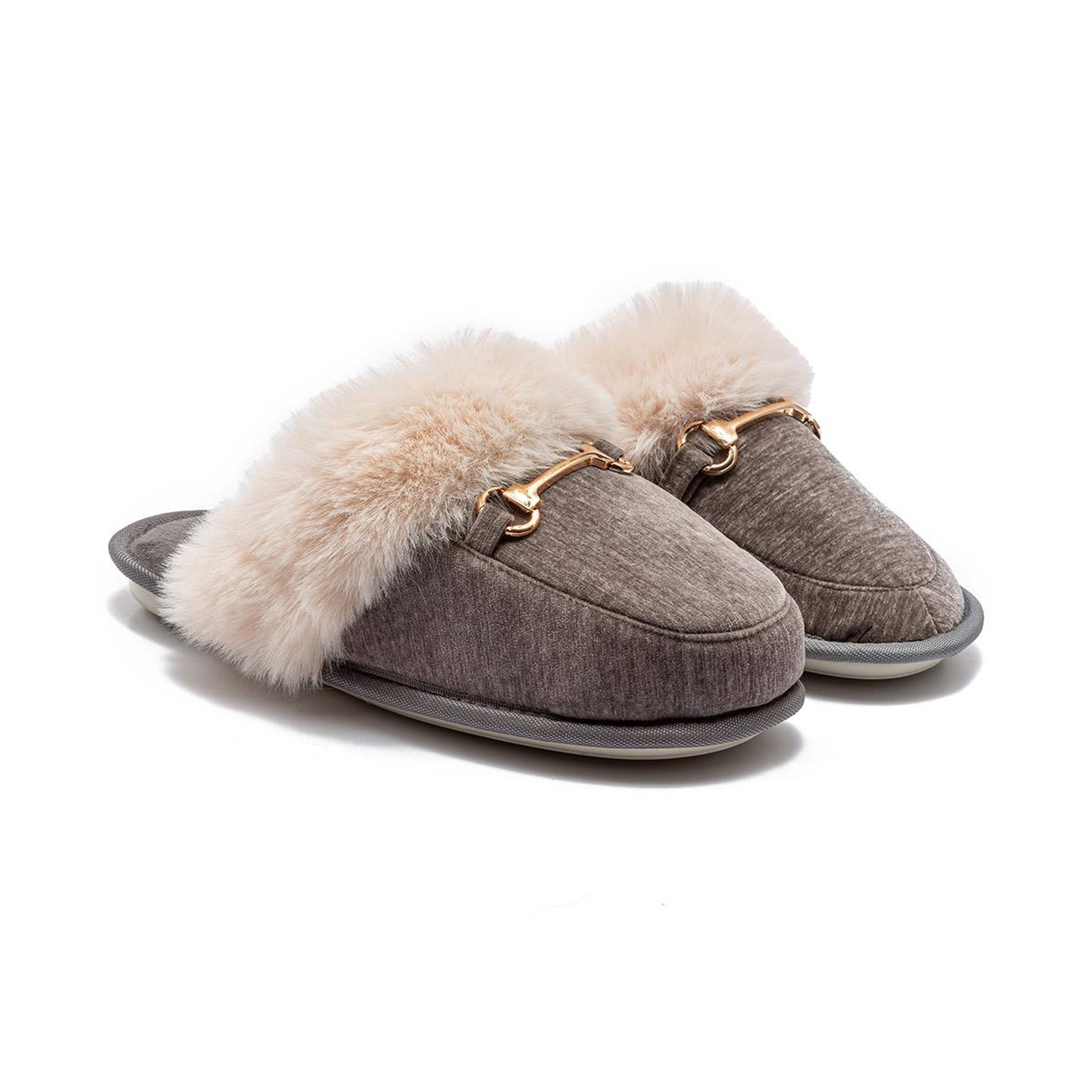 Maya Kadın Tokalı Ev Terliği Gri 37/41