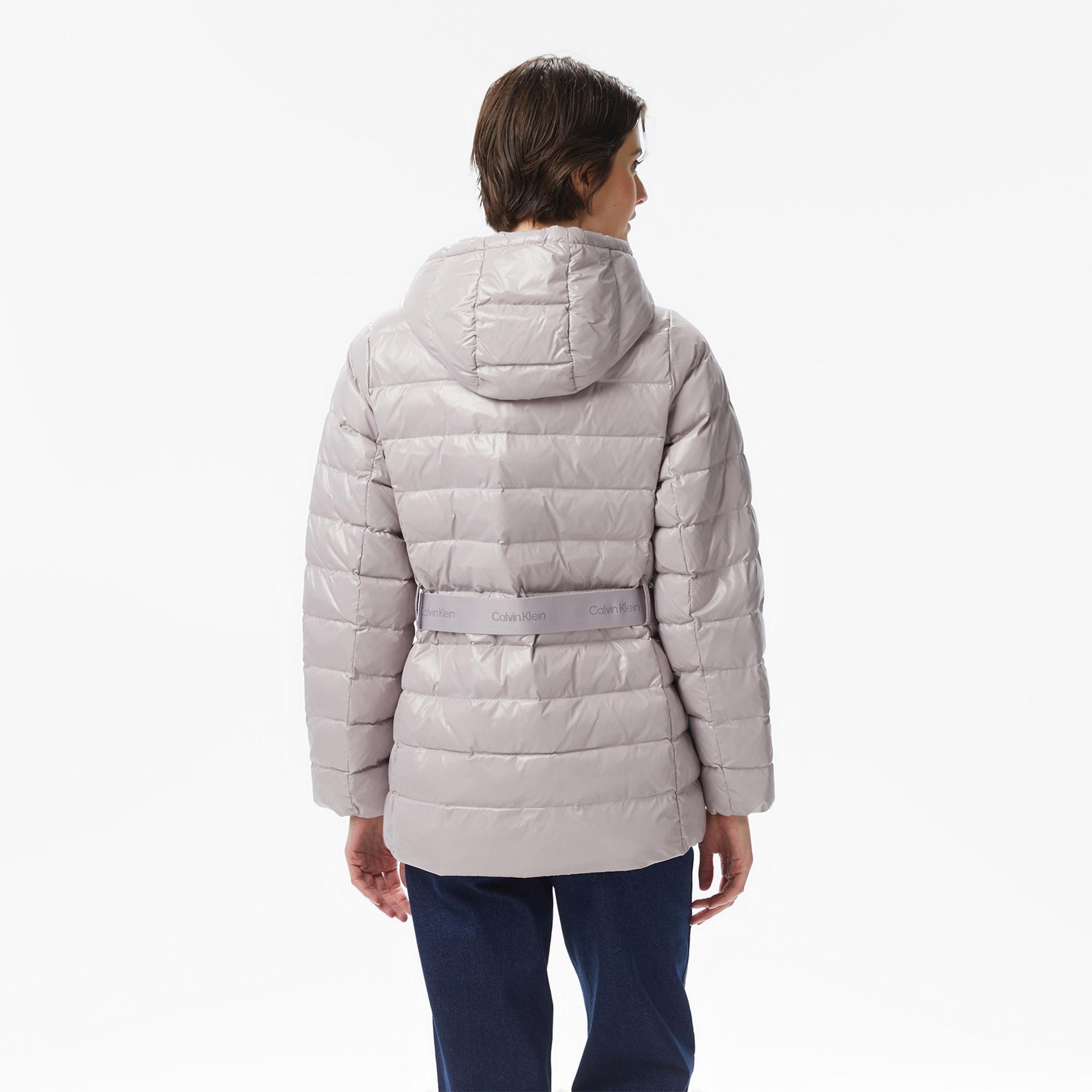 Calvin Klein Belted Lightweight Puffer Kadın Gri Mont