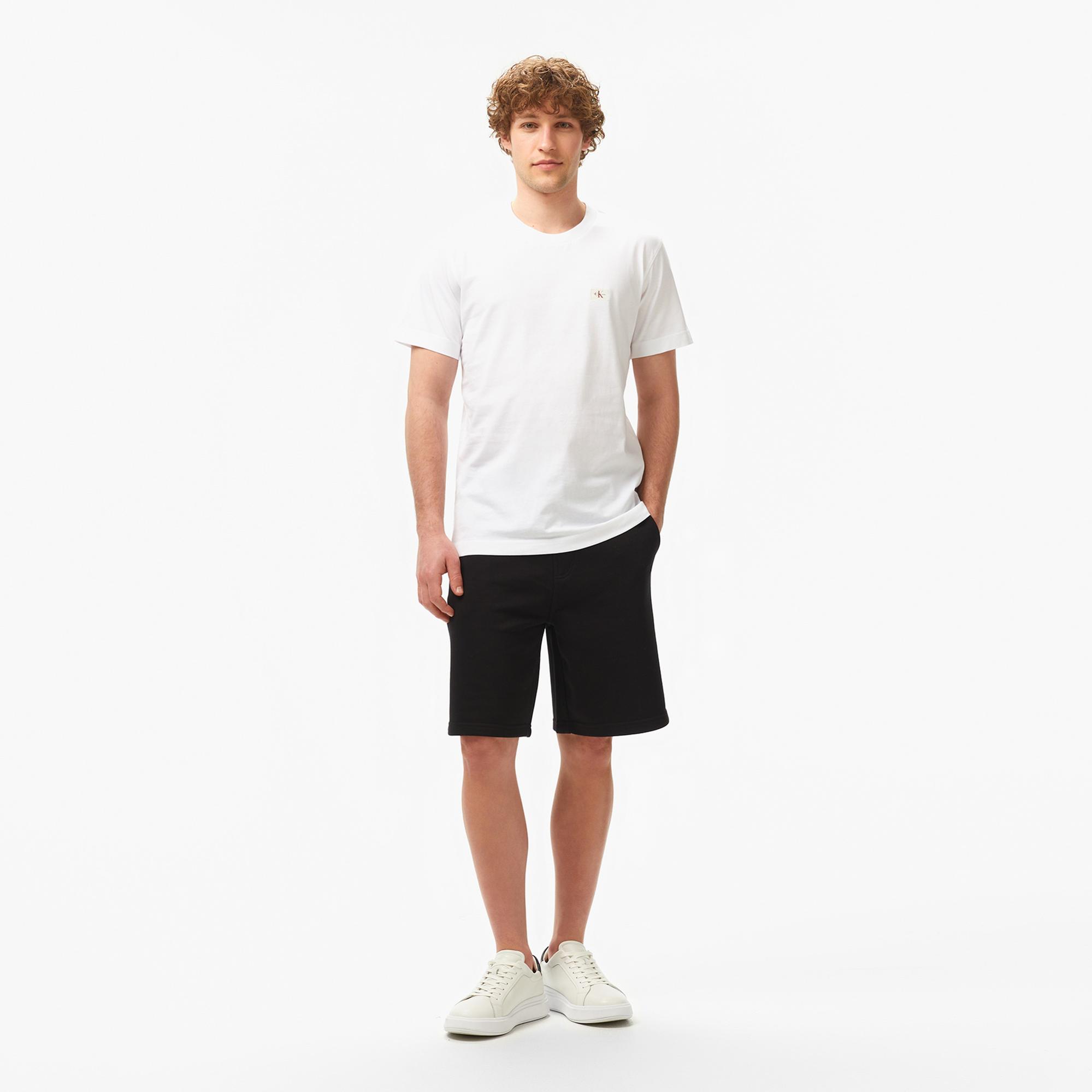 Calvin Klein Woven Label Regular Erkek Beyaz T-Shirt