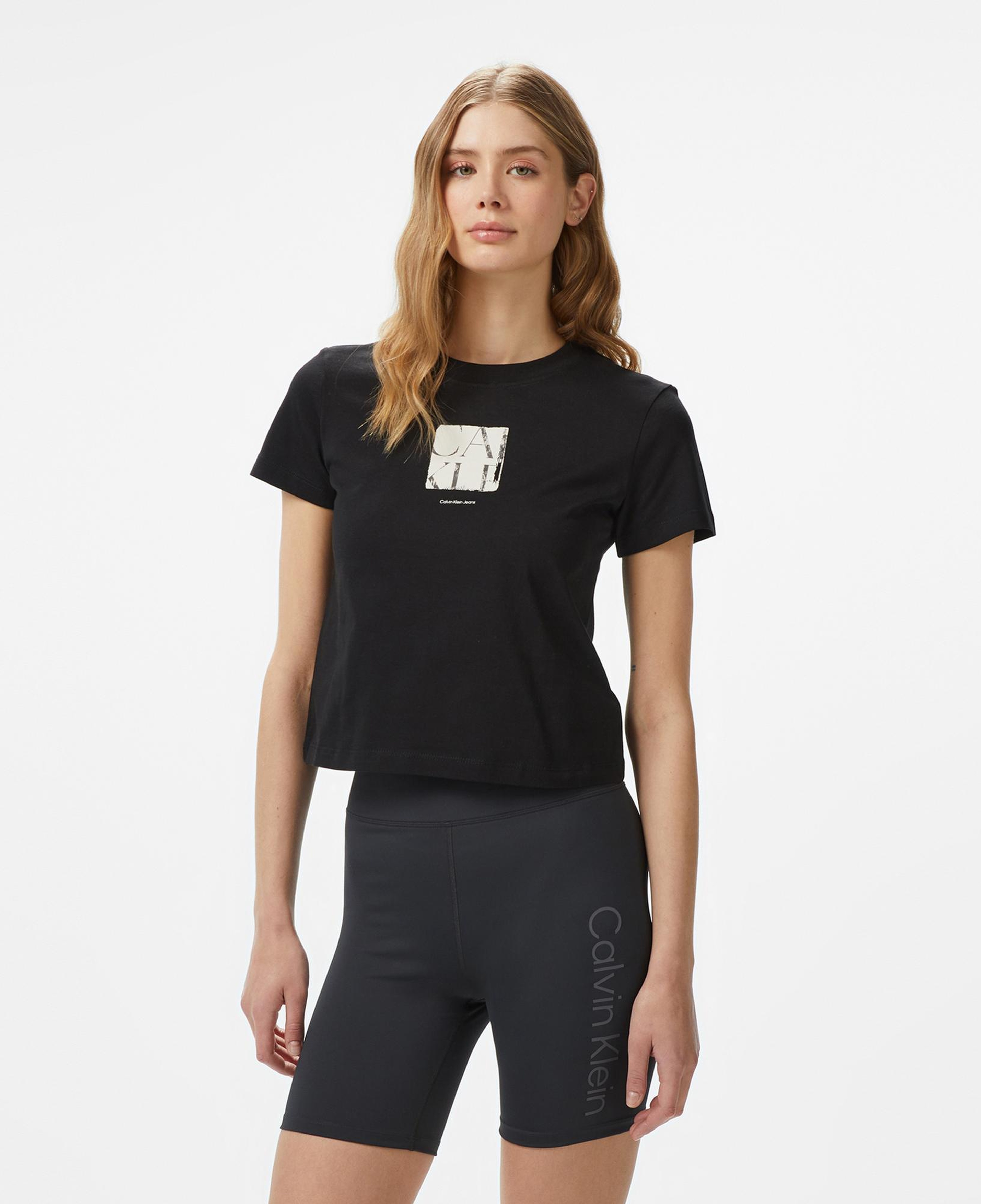 Calvin Klein Front Photo Graphic Baby Kadın Siyah T-Shirt