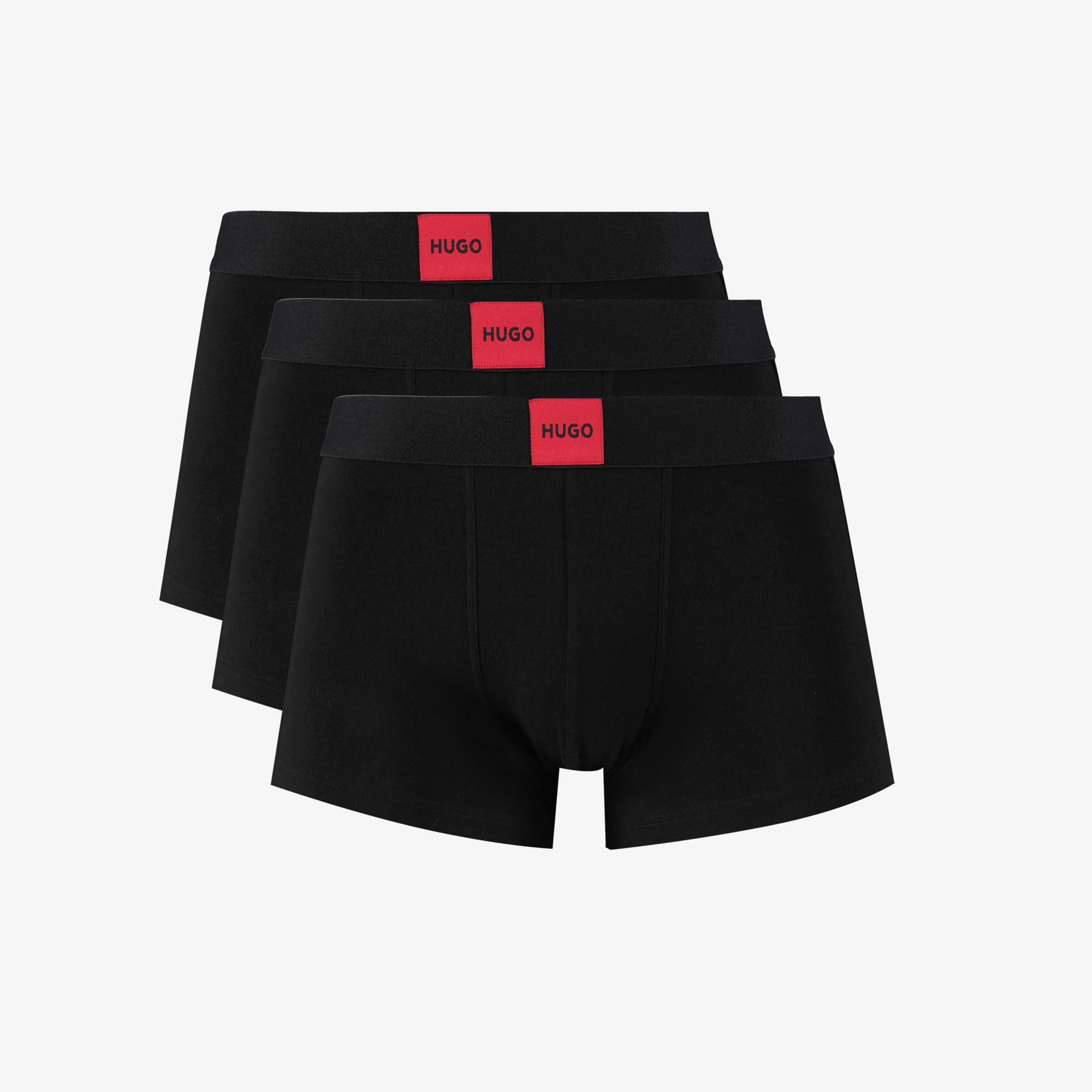 Hugo 3'lü Trunk Galaxy Erkek Siyah Boxer