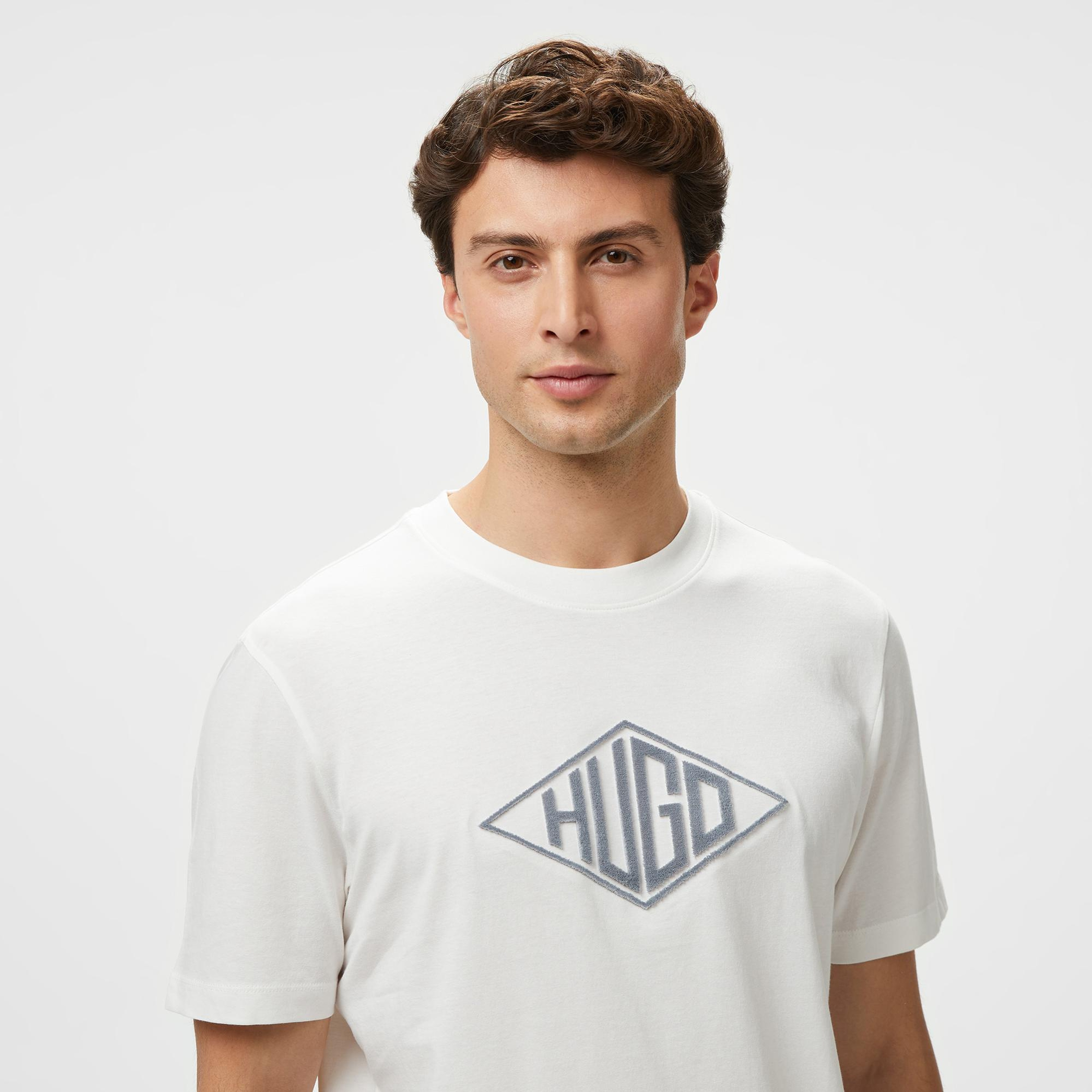 Hugo Dalendi Erkek Beyaz T-Shirt