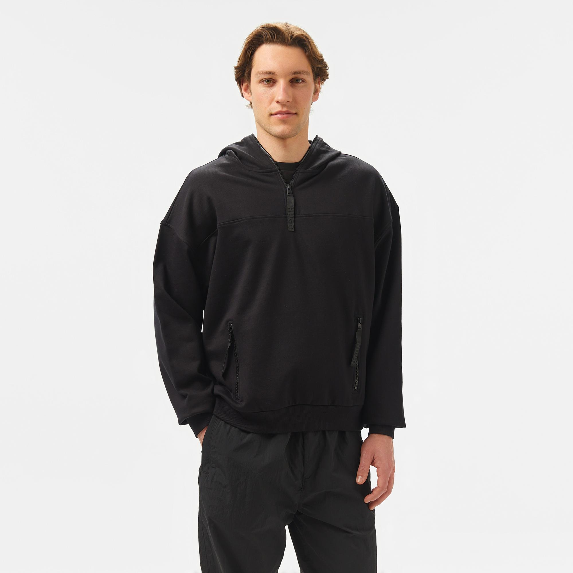 Hugo Dilacktech Erkek Siyah Sweatshirt