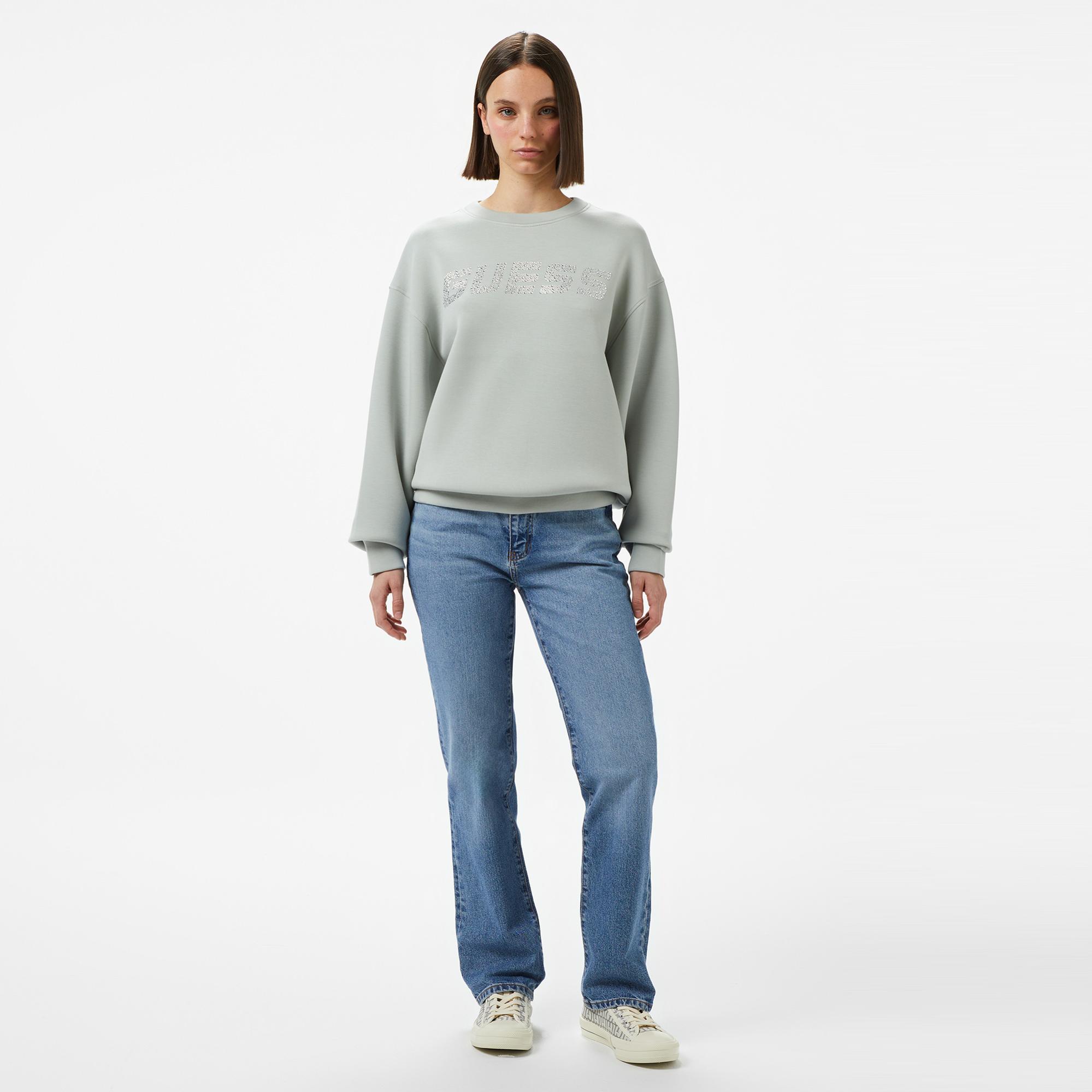 Guess Cecilia Scuba Kadın Yeşil Sweatshirt