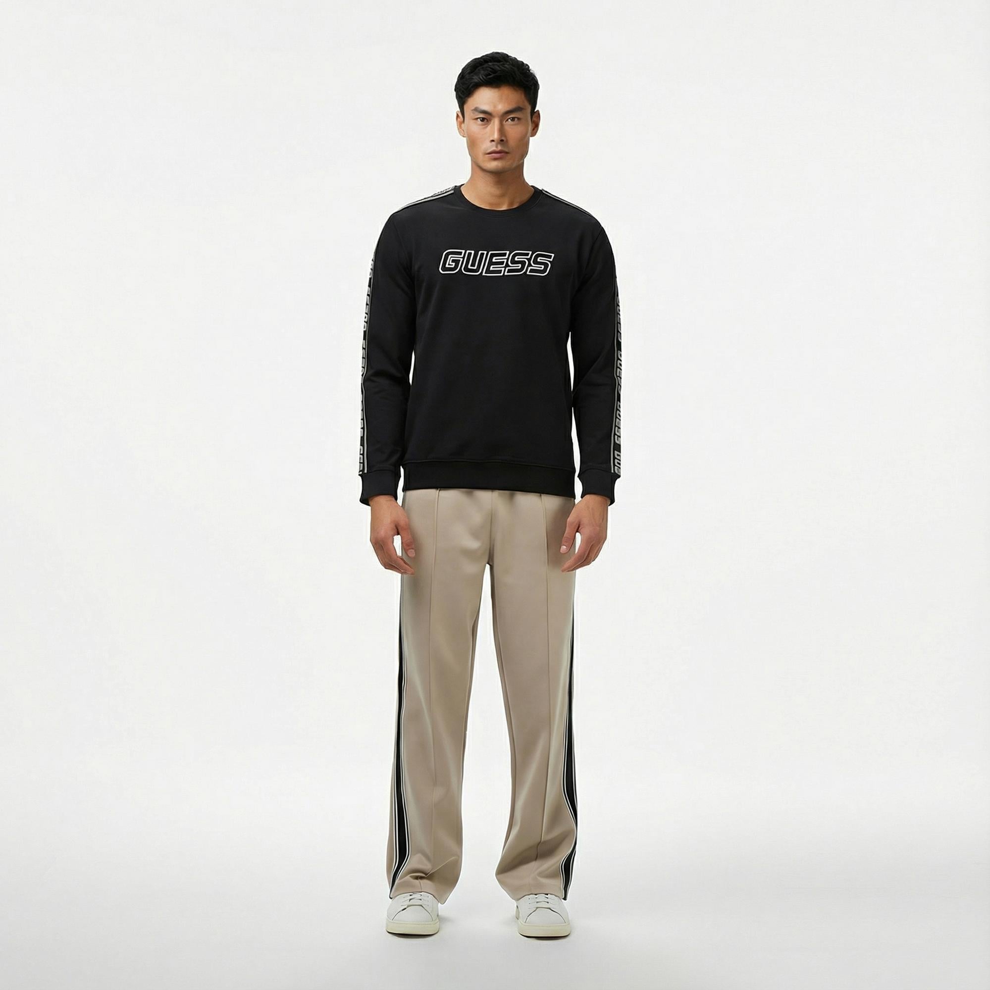 Guess Arlo Erkek Siyah Sweatshirt