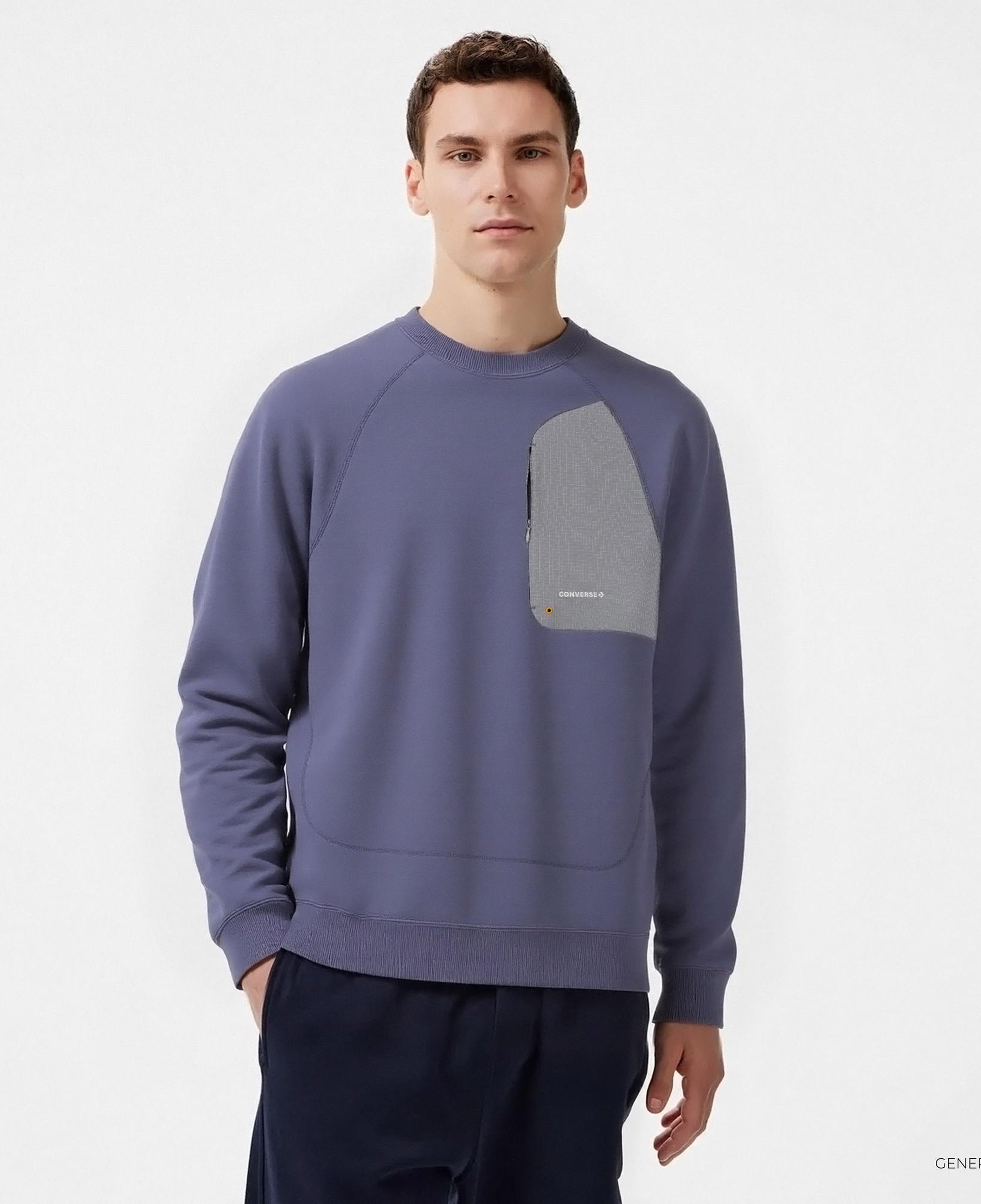 Converse Erkek Loose Fit Mor Sweatshirt