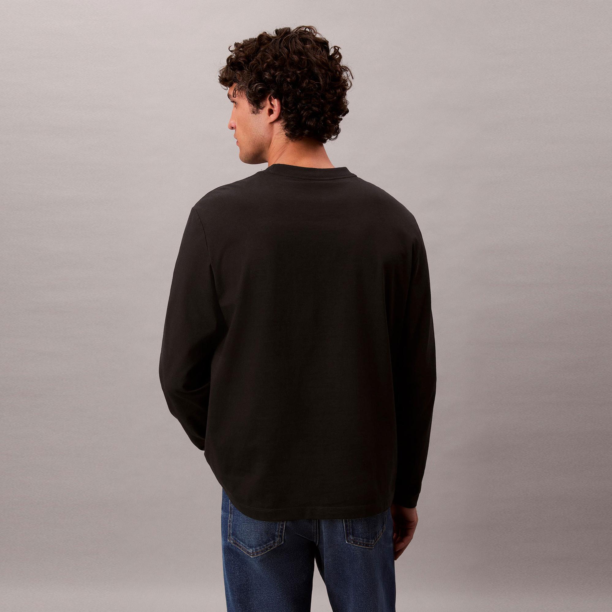 Calvin Klein Standard Logo Crew Erkek Siyah T-Shirt