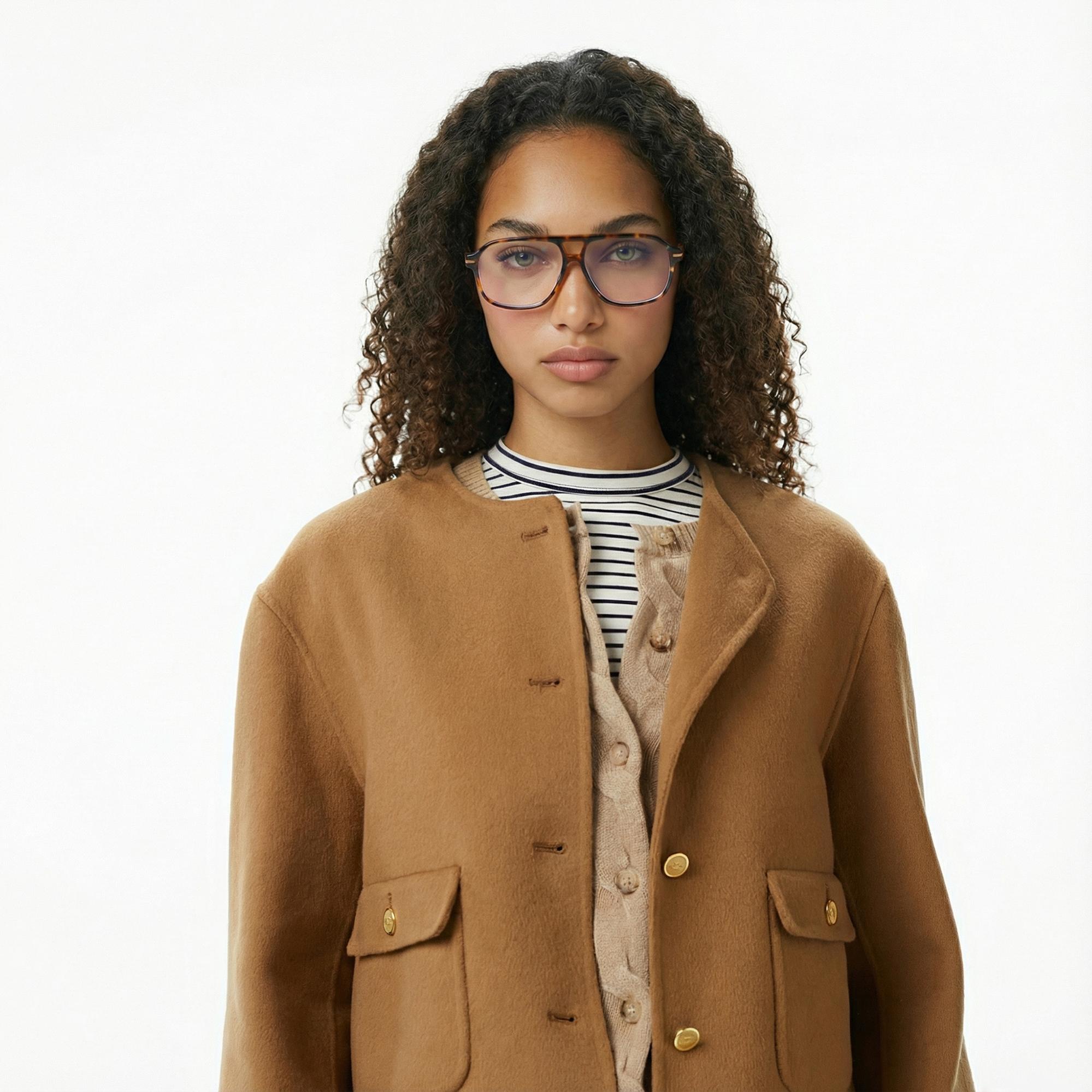 Tommy Hilfiger Wool Blend Lady Kadın Kahverengi Ceket