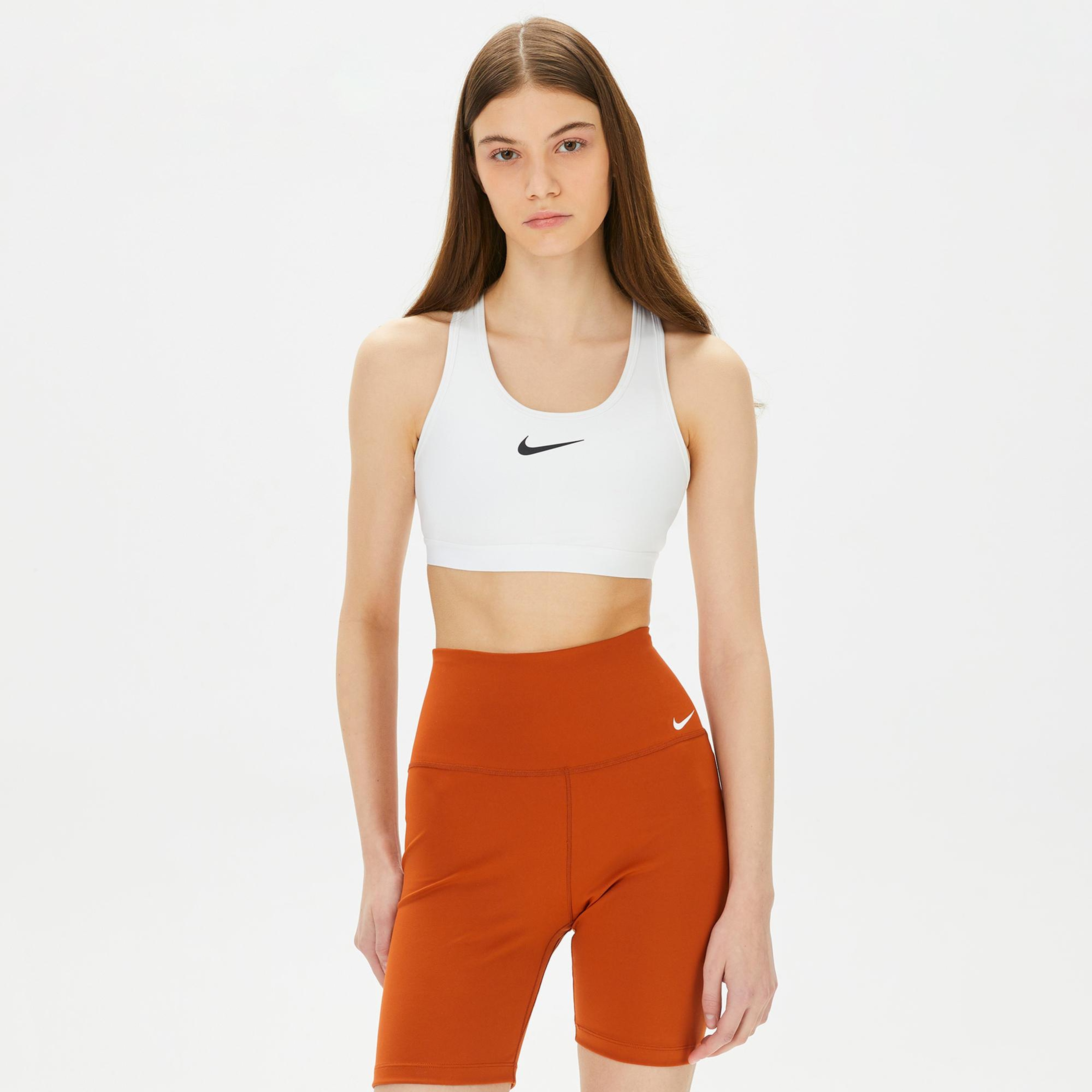 Nike Dri-Fit Swoosh High Support Kadın Beyaz Bra