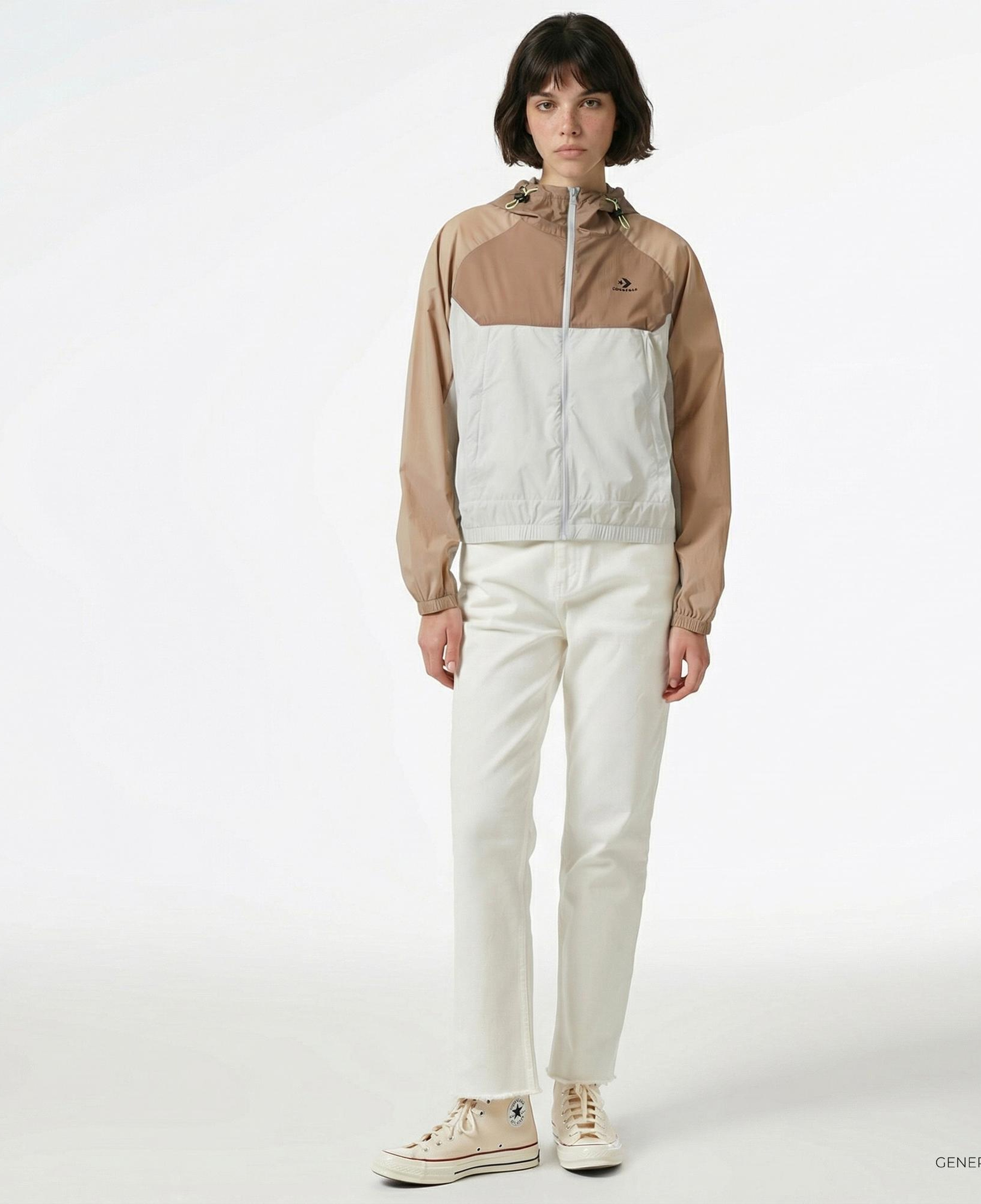 Converse Kadın Renk Bloklu Kahverengi Rüzgarlık