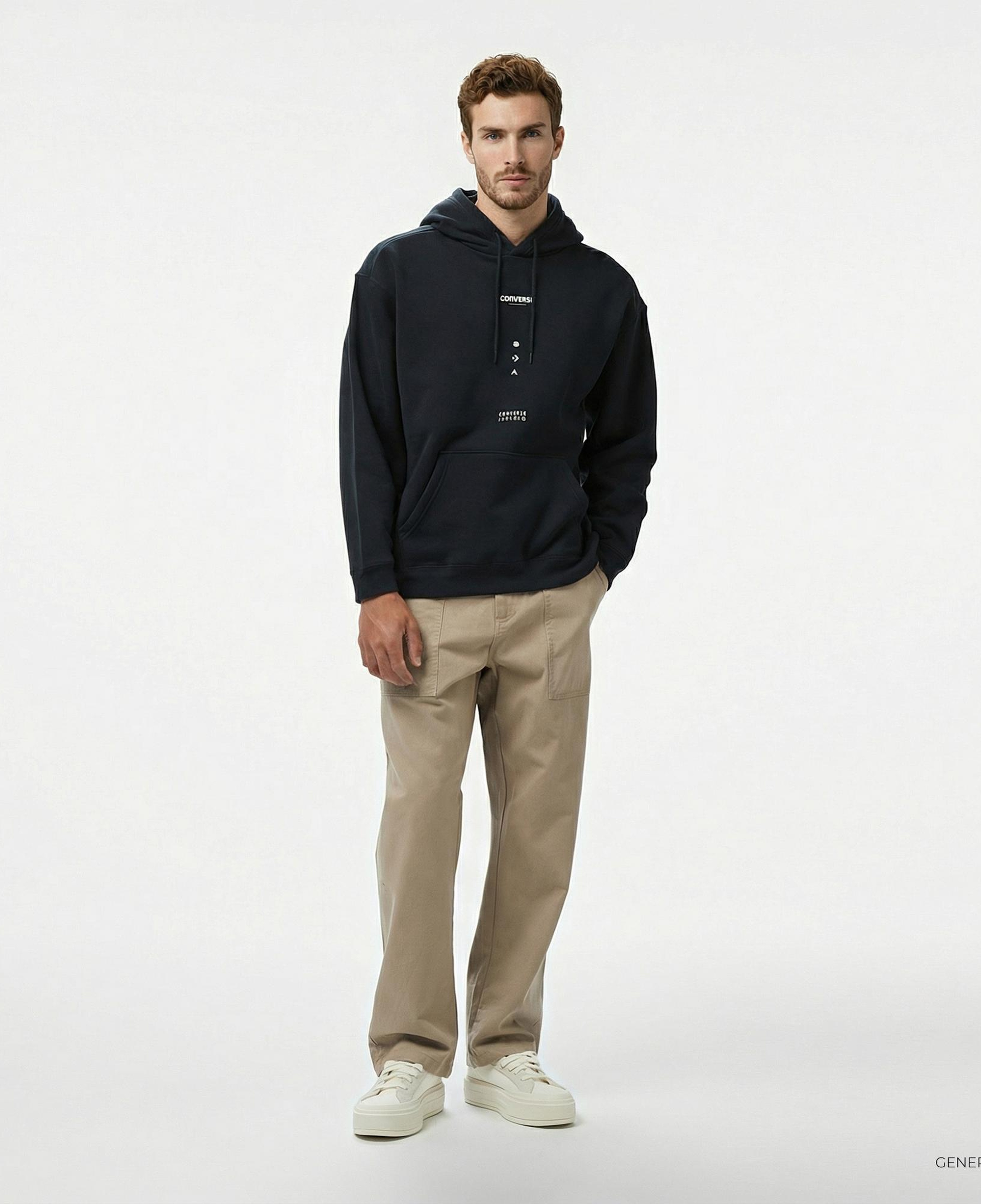 Converse Erkek Loose Fit Siyah Hoodie