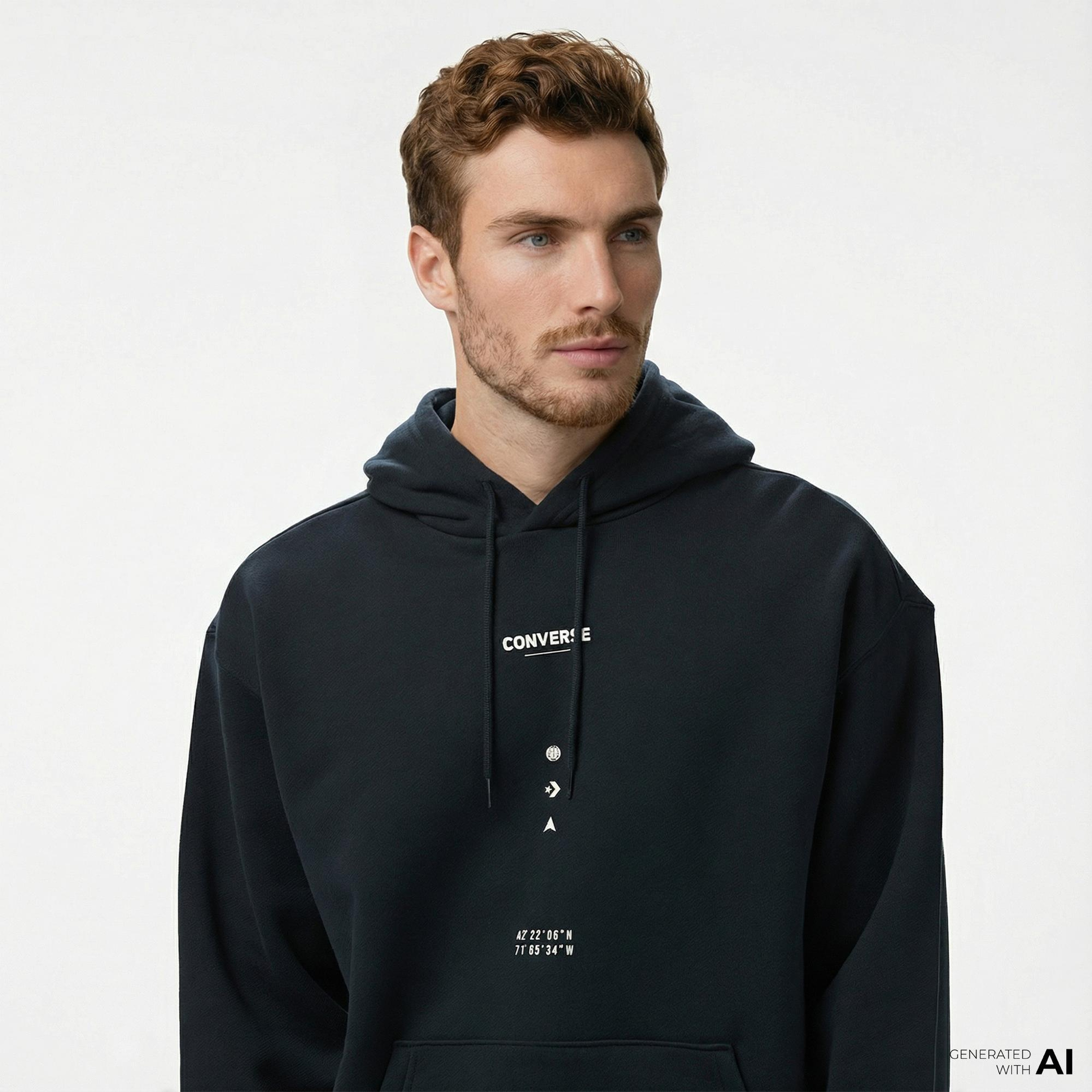 Converse Erkek Loose Fit Siyah Hoodie