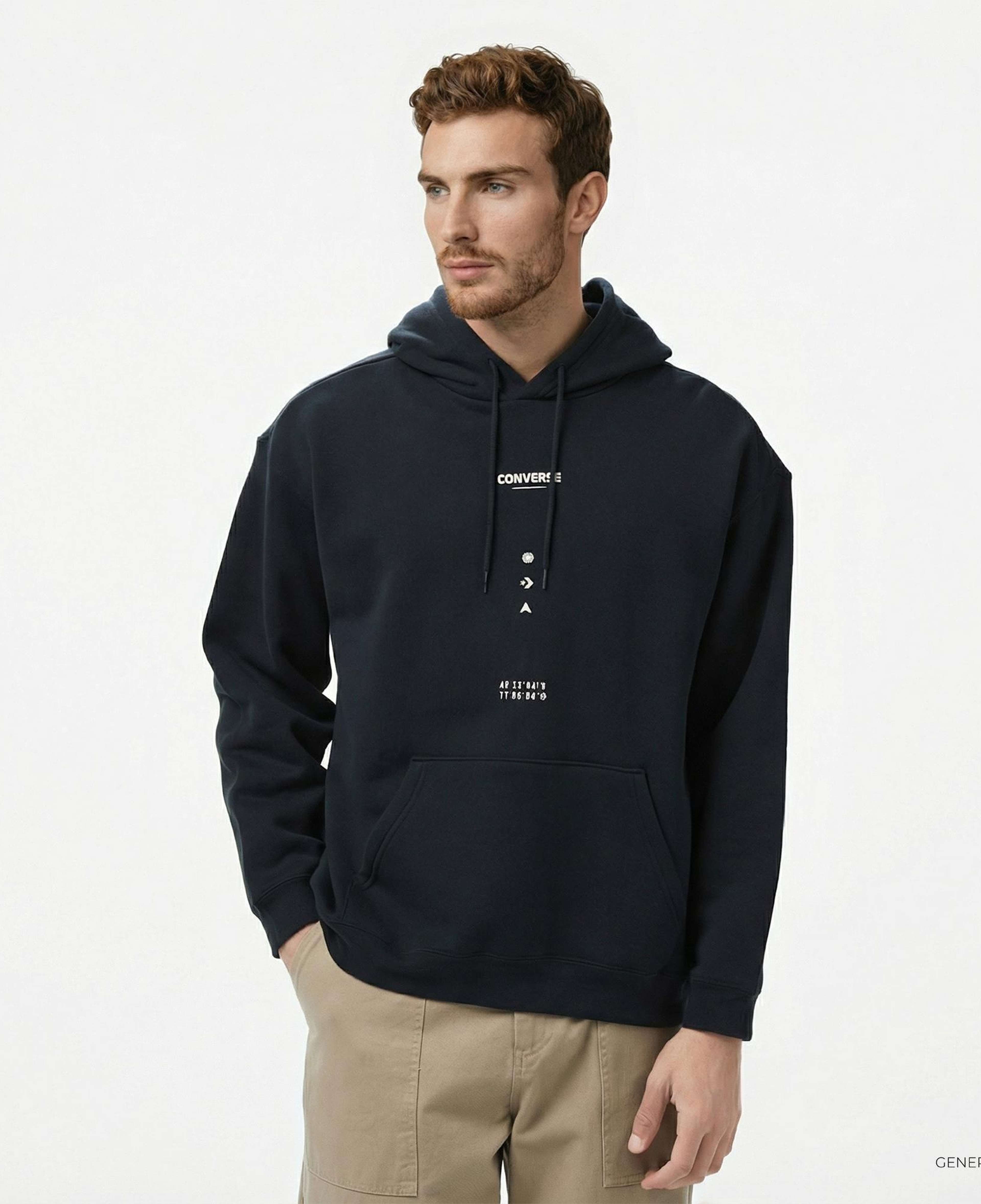 Converse Erkek Loose Fit Siyah Hoodie