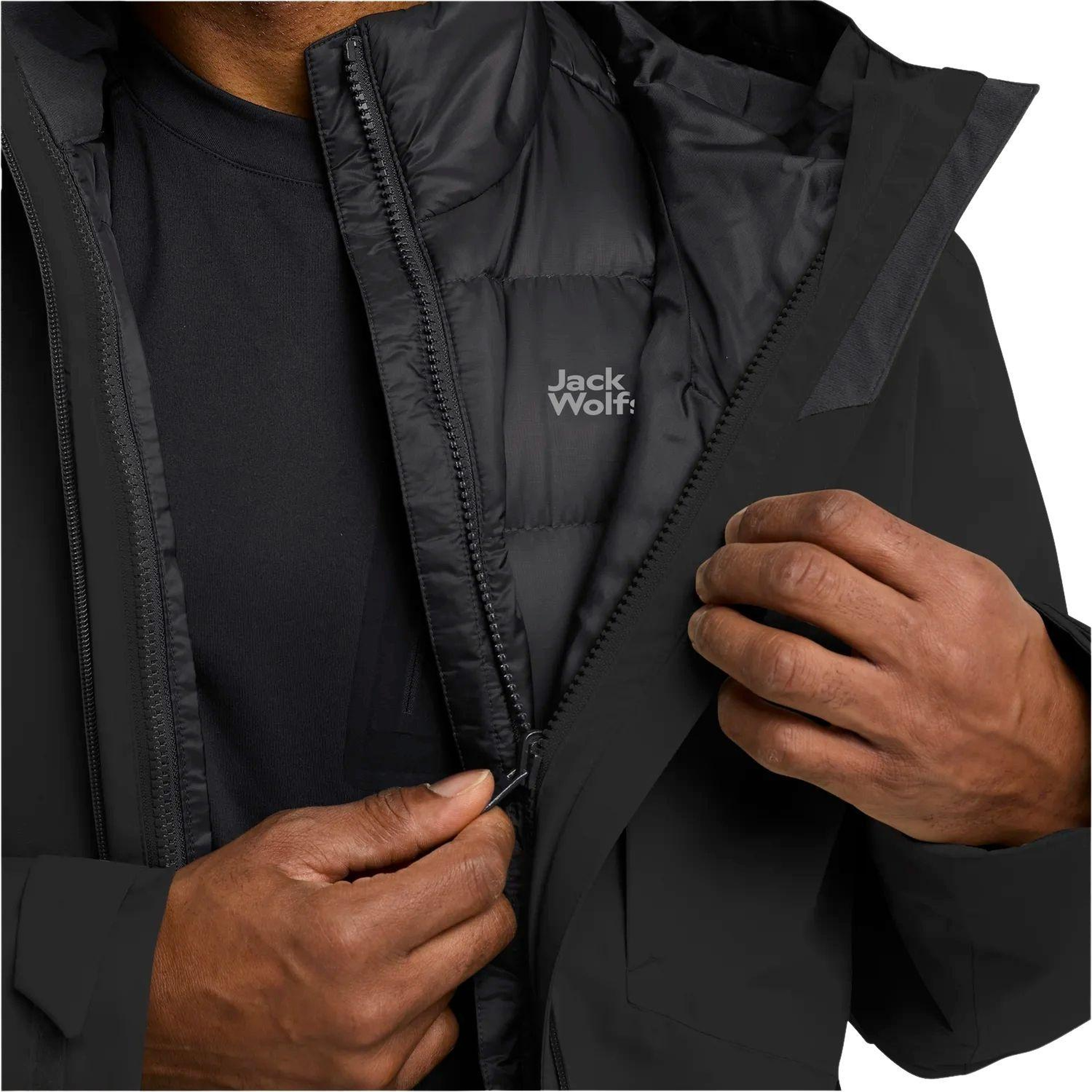 Jack Wolfskin Icecape 3in1 Down Rds Erkek Siyah Outdoor Ceketi