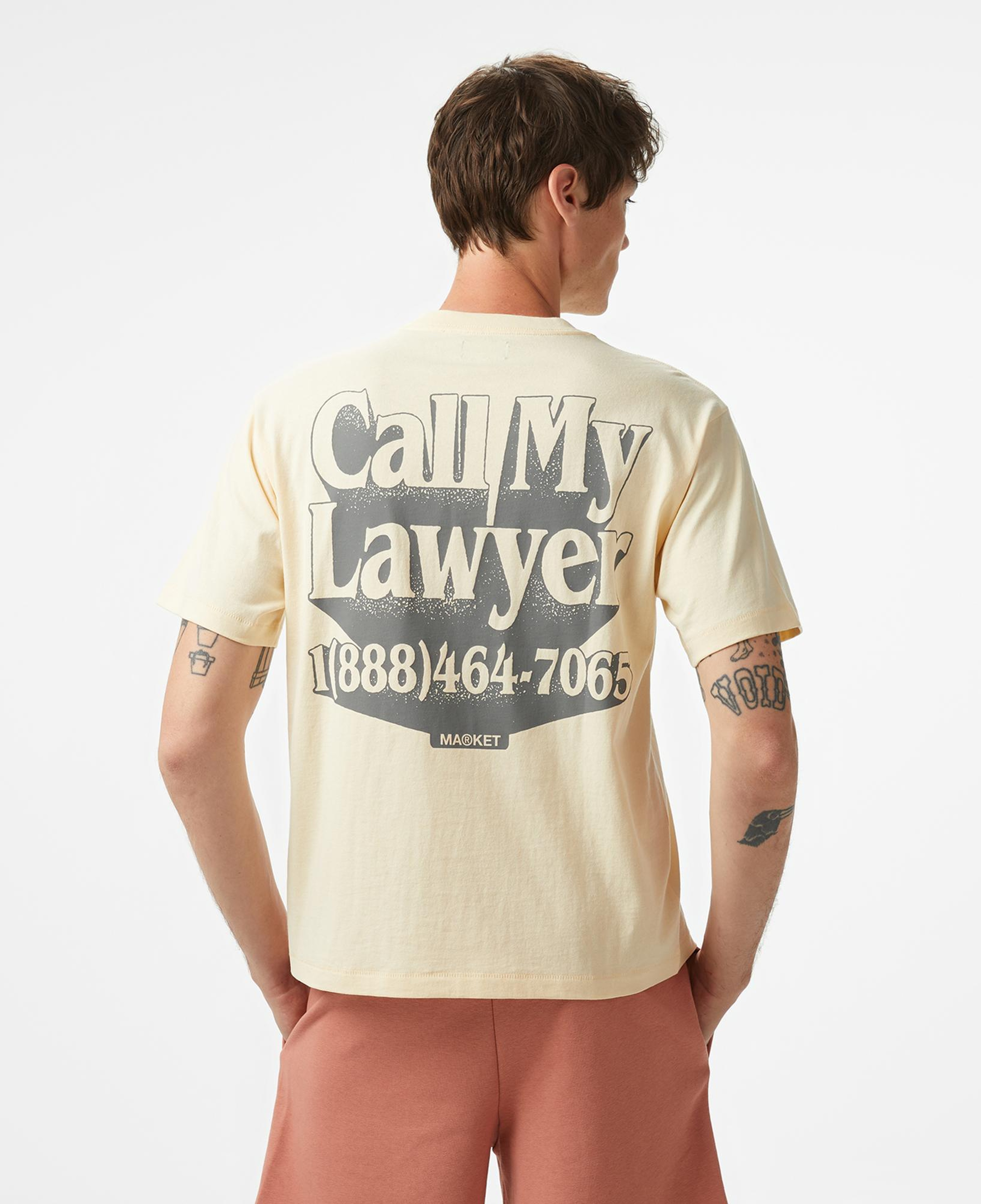 The Market 'Call My Lawyer' Erkek Bej T-Shirt
