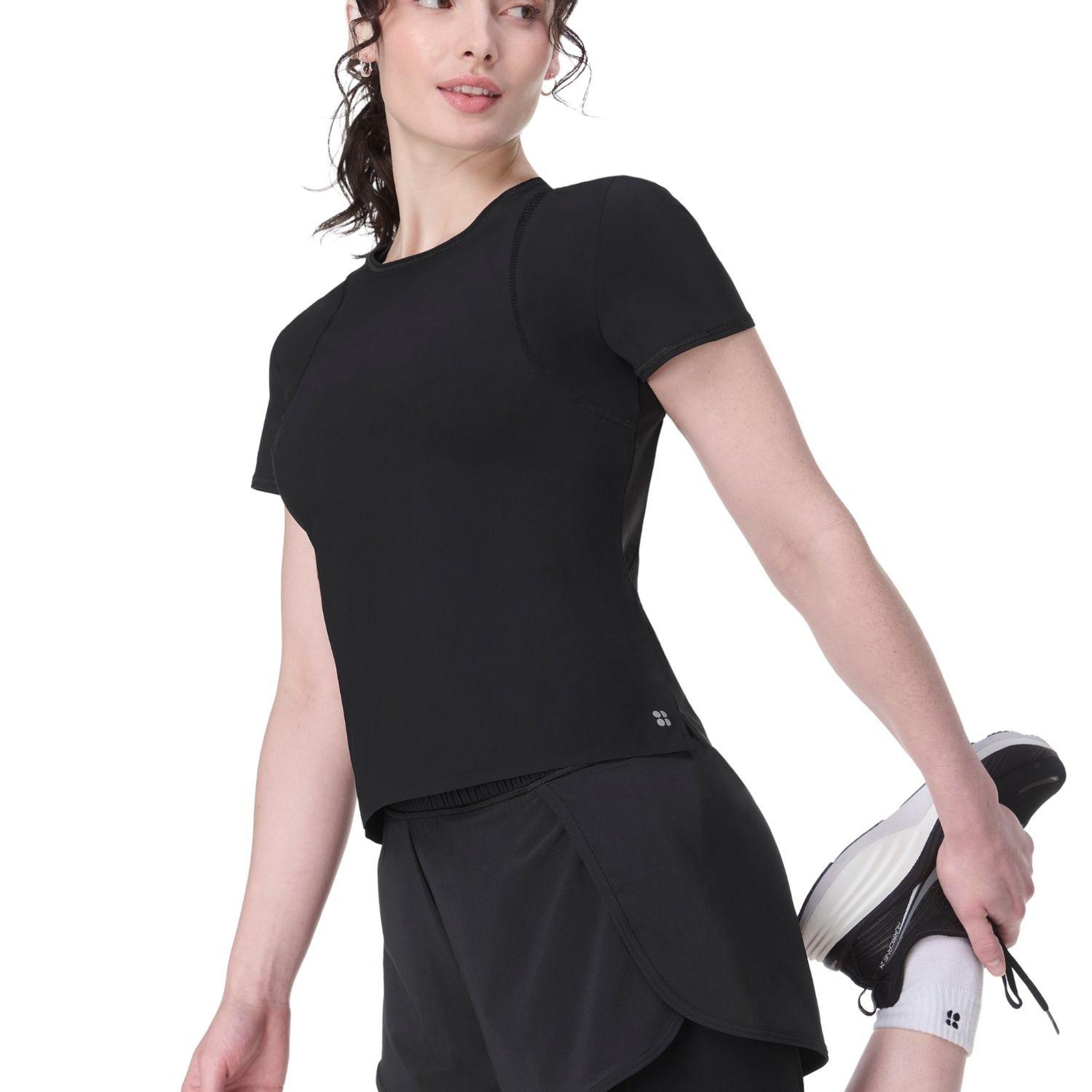 Sweaty Betty Zero Gravity Race Fit Tee Kadın Siyah Koşu Tişört