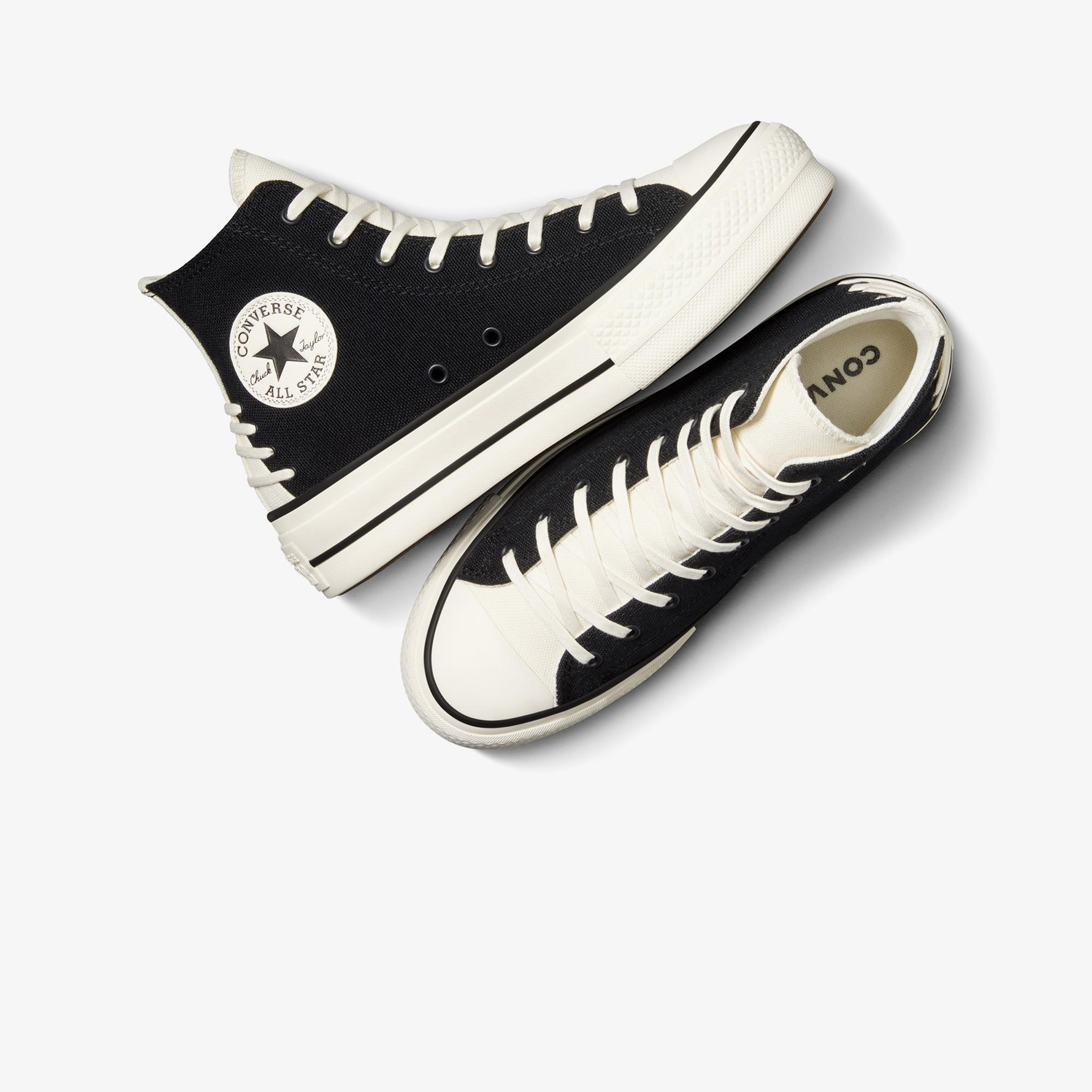 Converse Chuck Taylor All Star Crafted Laces Lift Kadın Siyah Platform Sneaker