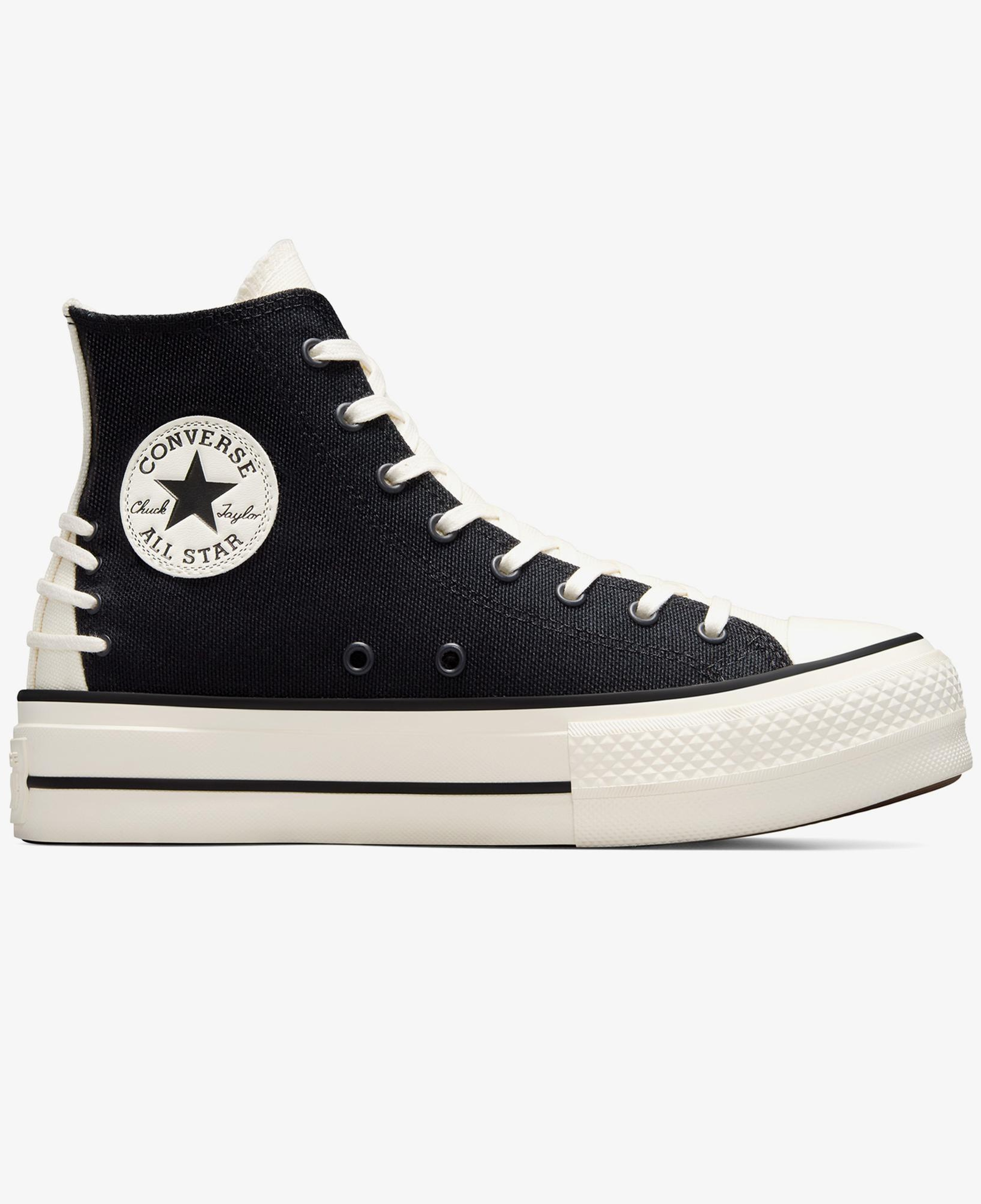 Converse Chuck Taylor All Star Crafted Laces Lift Kadın Siyah Platform Sneaker