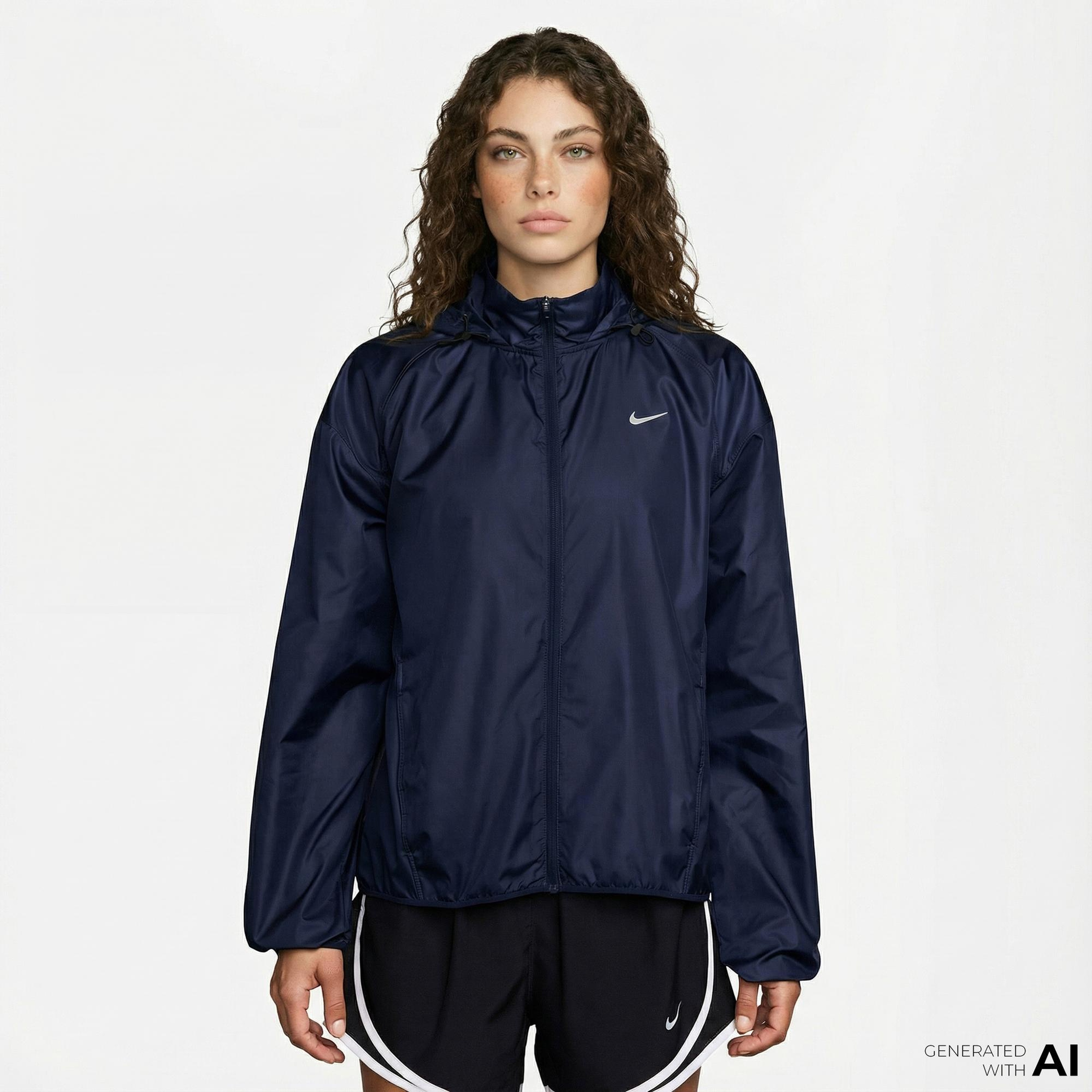 Nike Tempo Repel Kadın Lacivert Yağmurluk