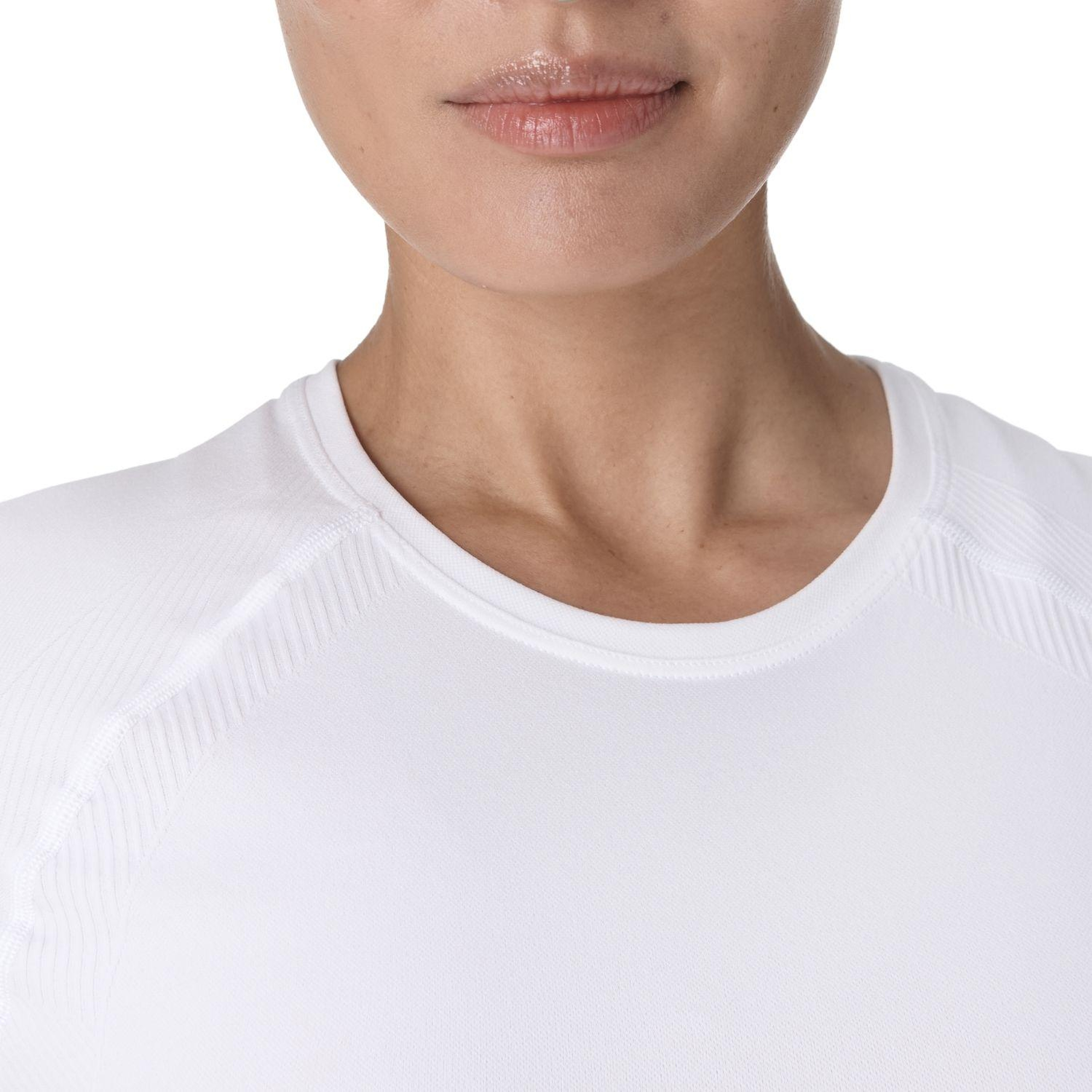 Sweaty Betty Athlete Crop Seamless Workout Kadın Beyaz Fitness Tişört