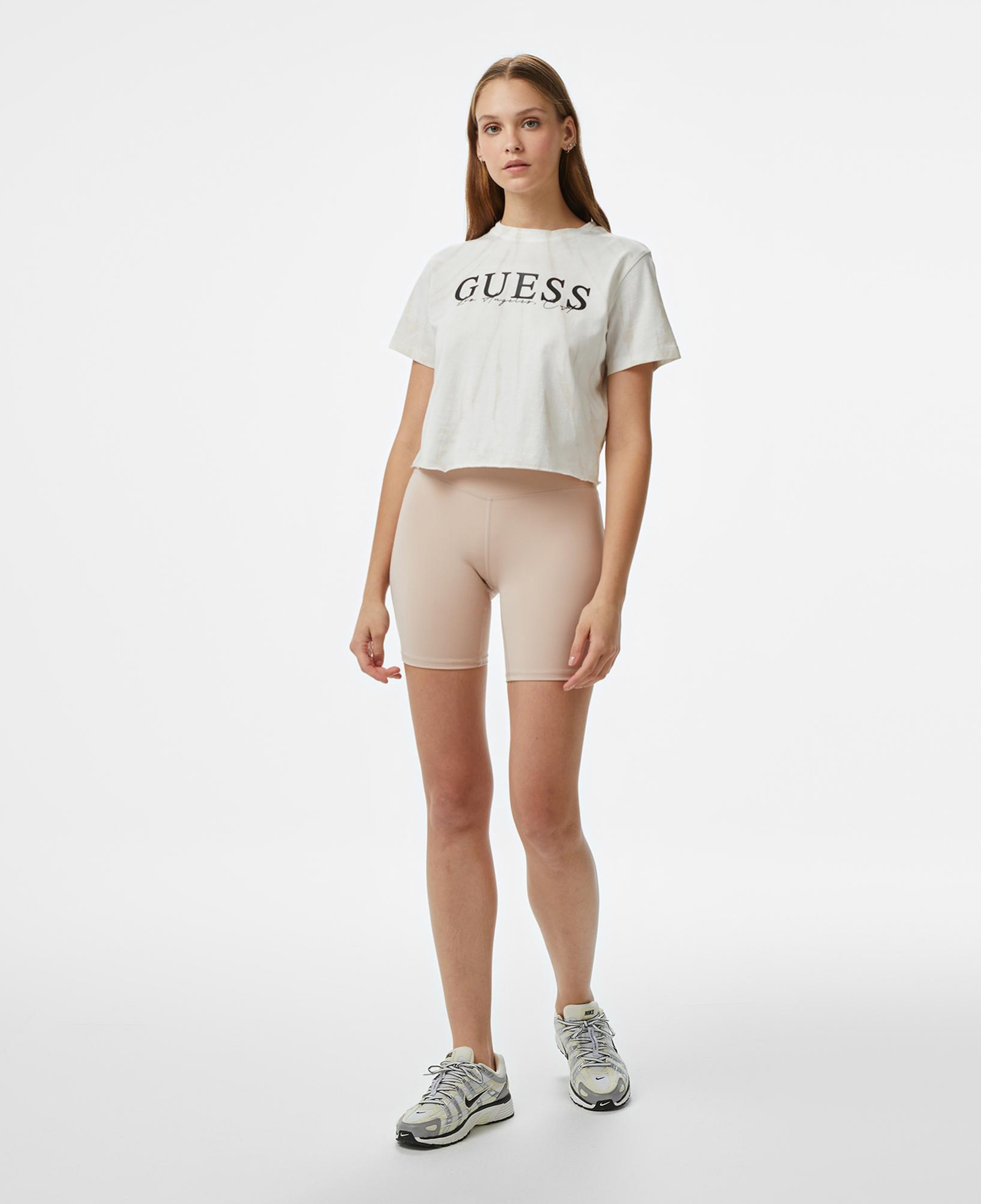 Guess Genziana Kadın Beyaz Crop T-Shirt