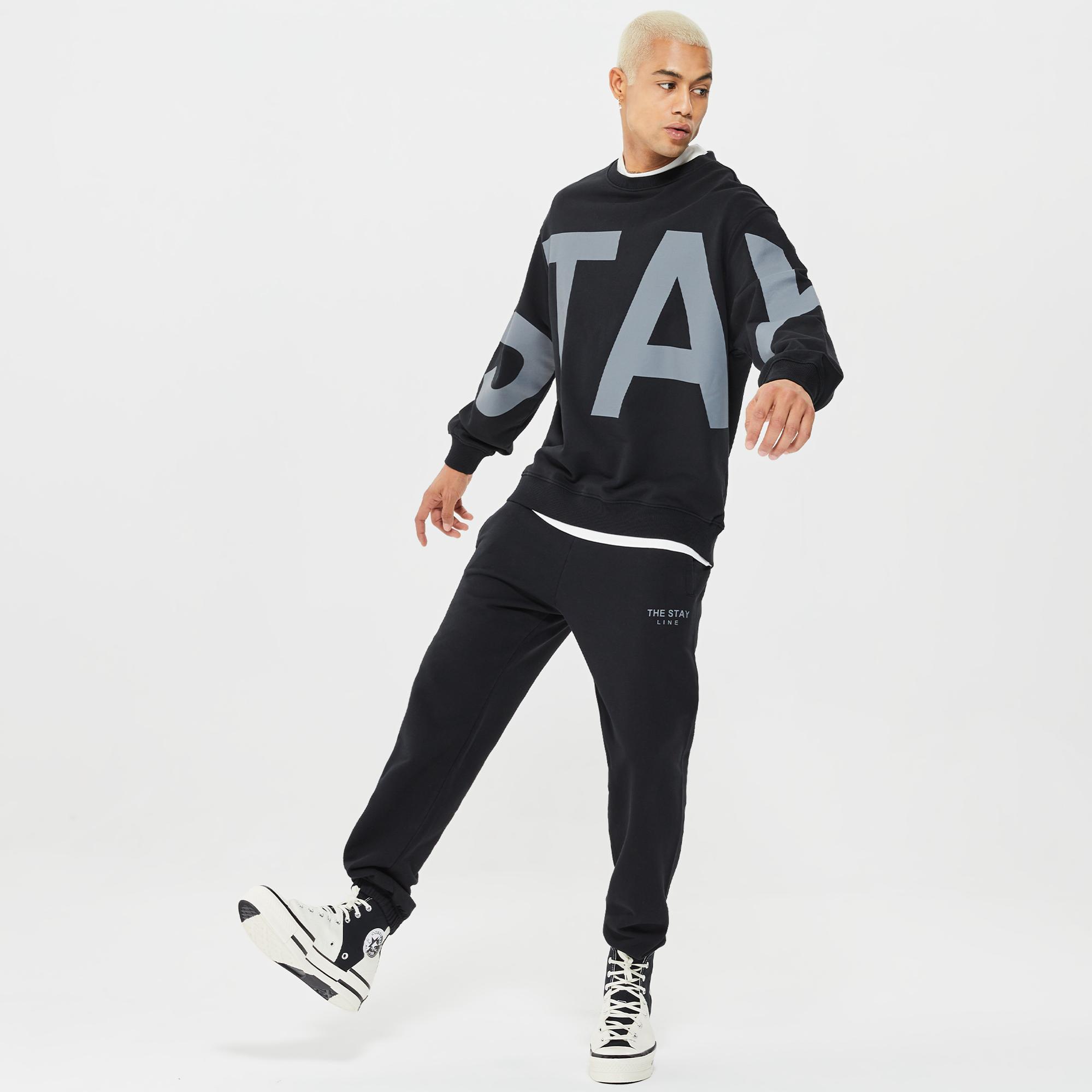 The Stay Line Peregrie Erkek Siyah Eşofman Altı