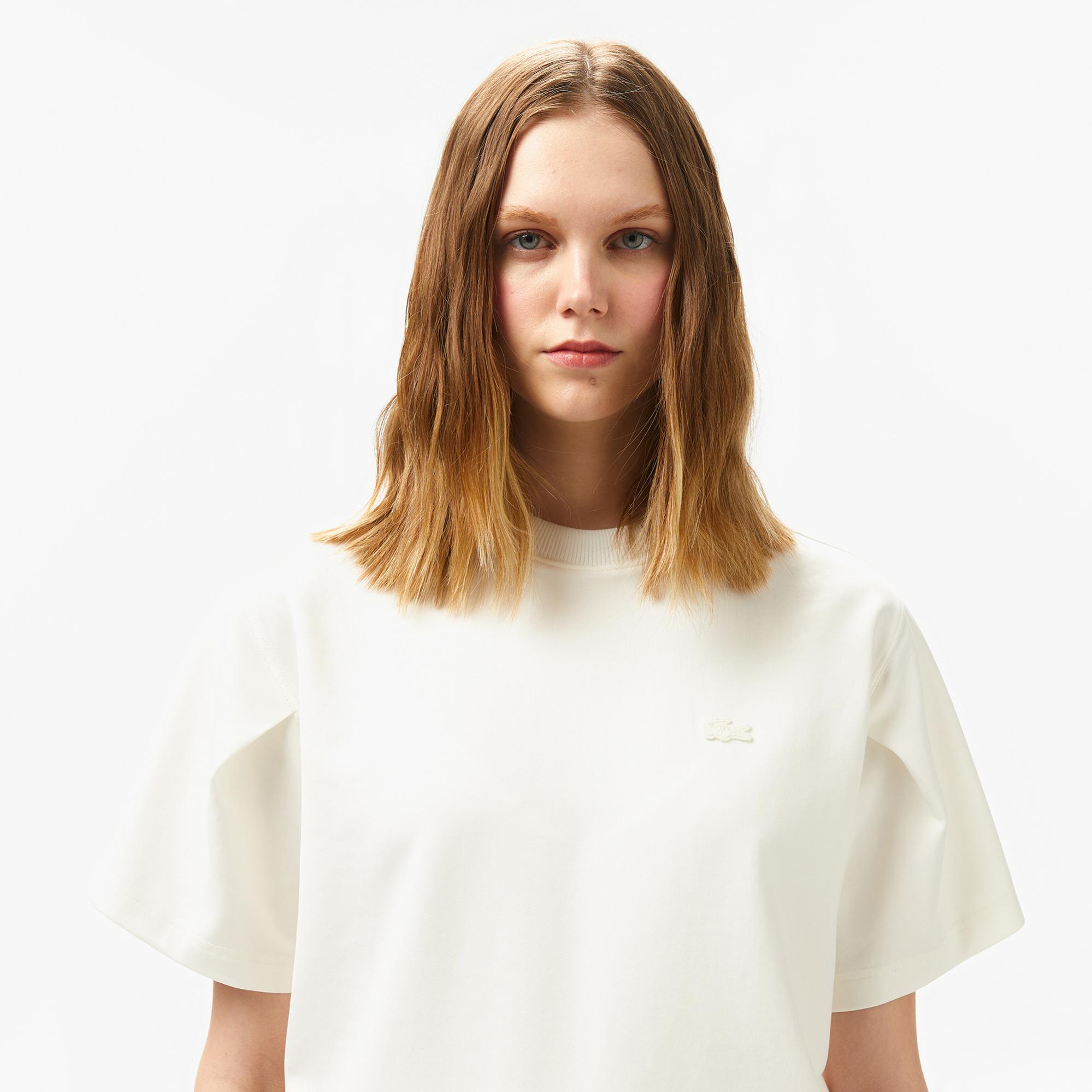 Lacoste Kadın Bisiklet Yaka Beyaz T-Shirt