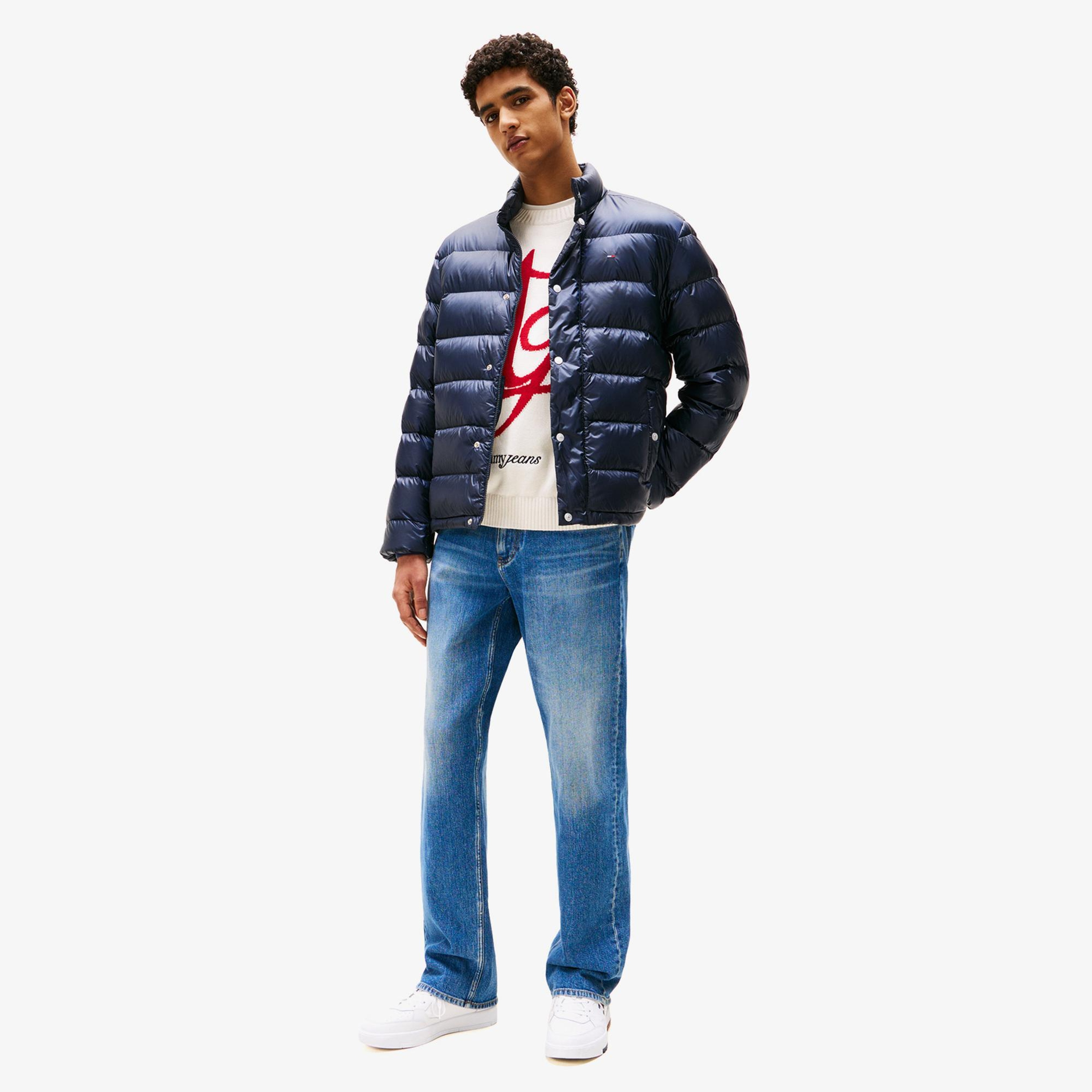 Tommy Jeans Light Down Erkek Puffer Lacivert Mont
