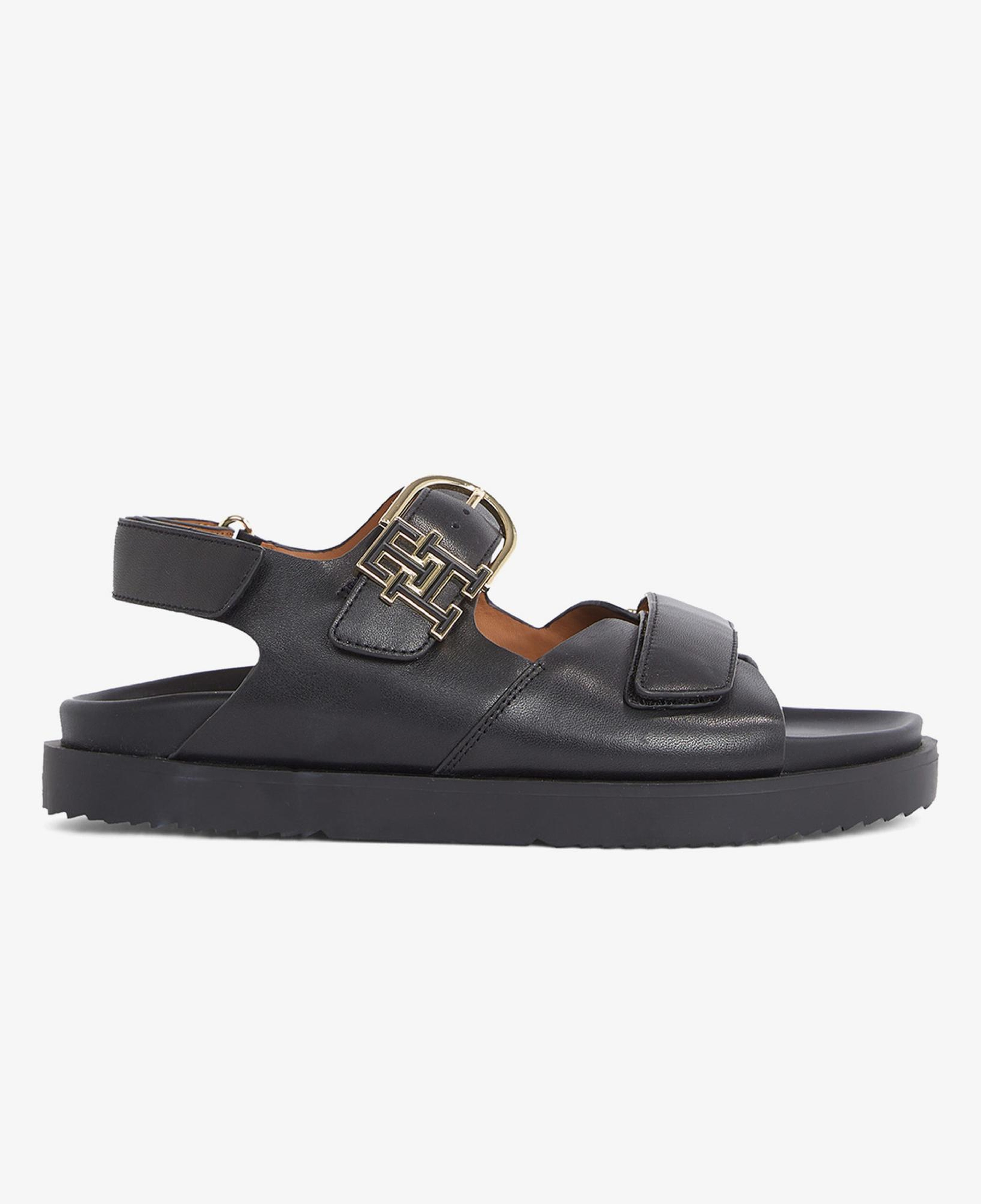 Tommy Hilfiger Leather Sporty Kadın Siyah Sandalet