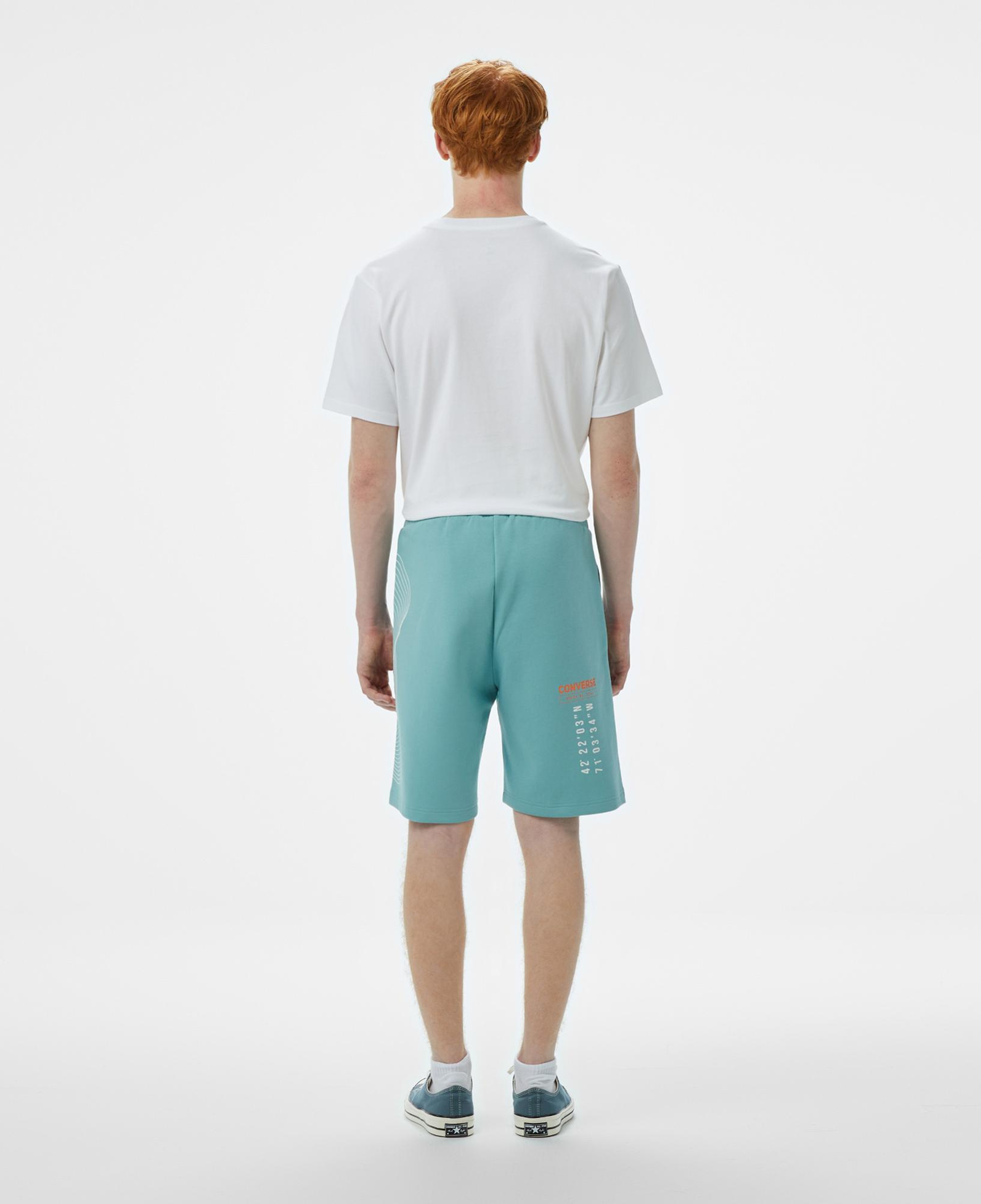 Converse Baskılı Erkek Oversize Fit Mavi Şort