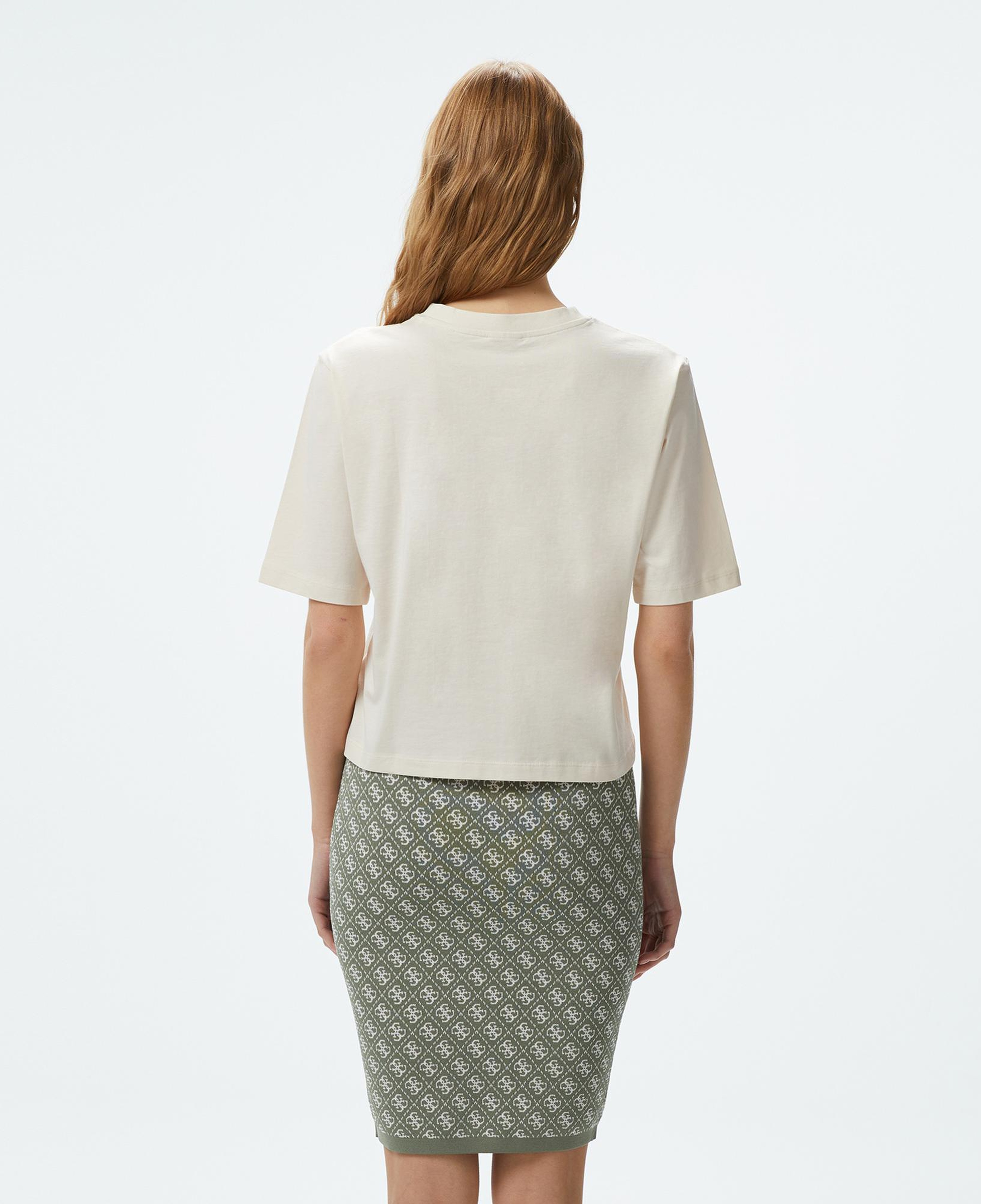 Guess Colette Boxy Mid Organic Stream Kadın Krem T-Shirt