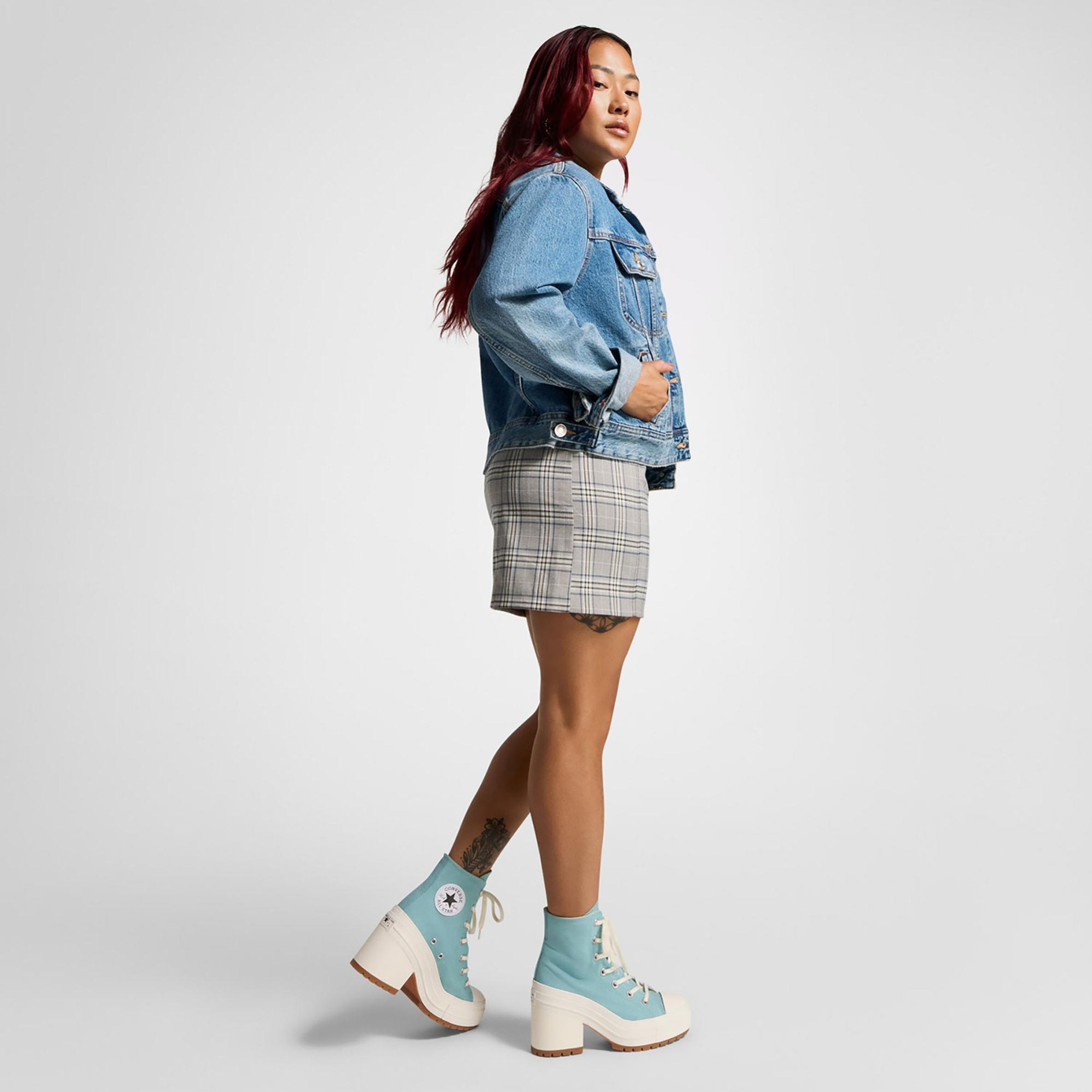 Converse Chuck 70 De Luxe Heel Unisex Mavi Platform Sneaker