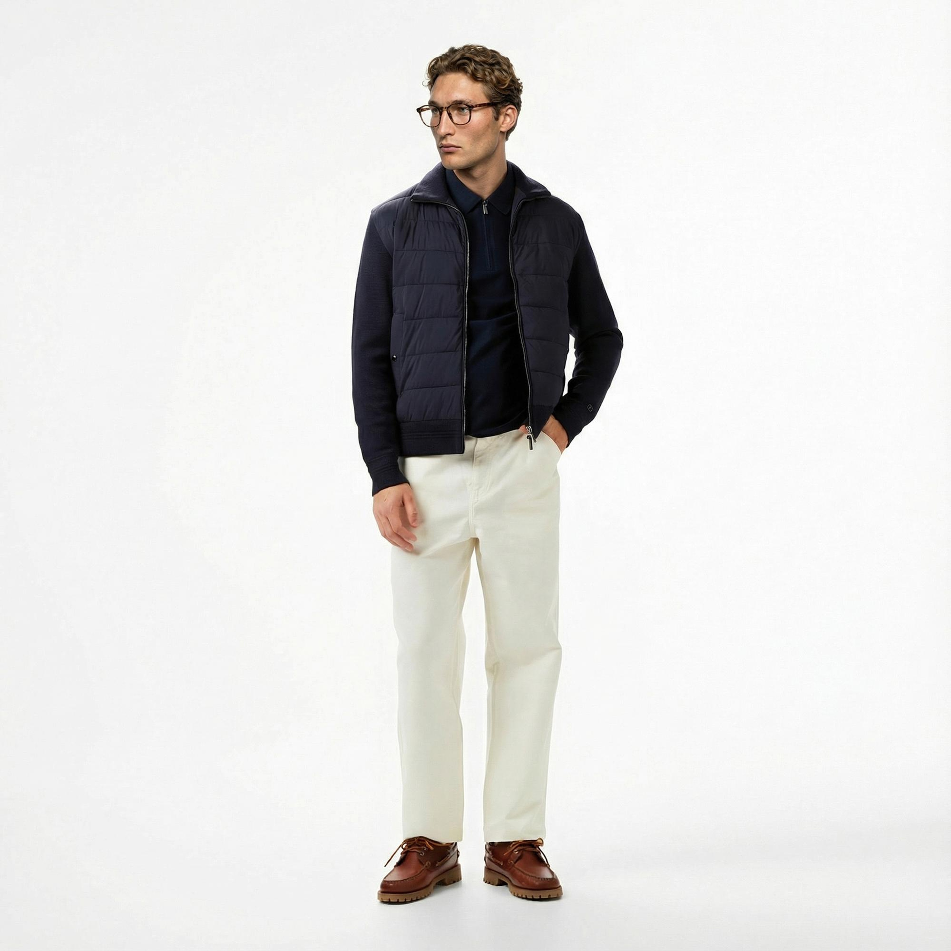 Tommy Hilfiger Mixed Media Erkek Lacivert Ceket