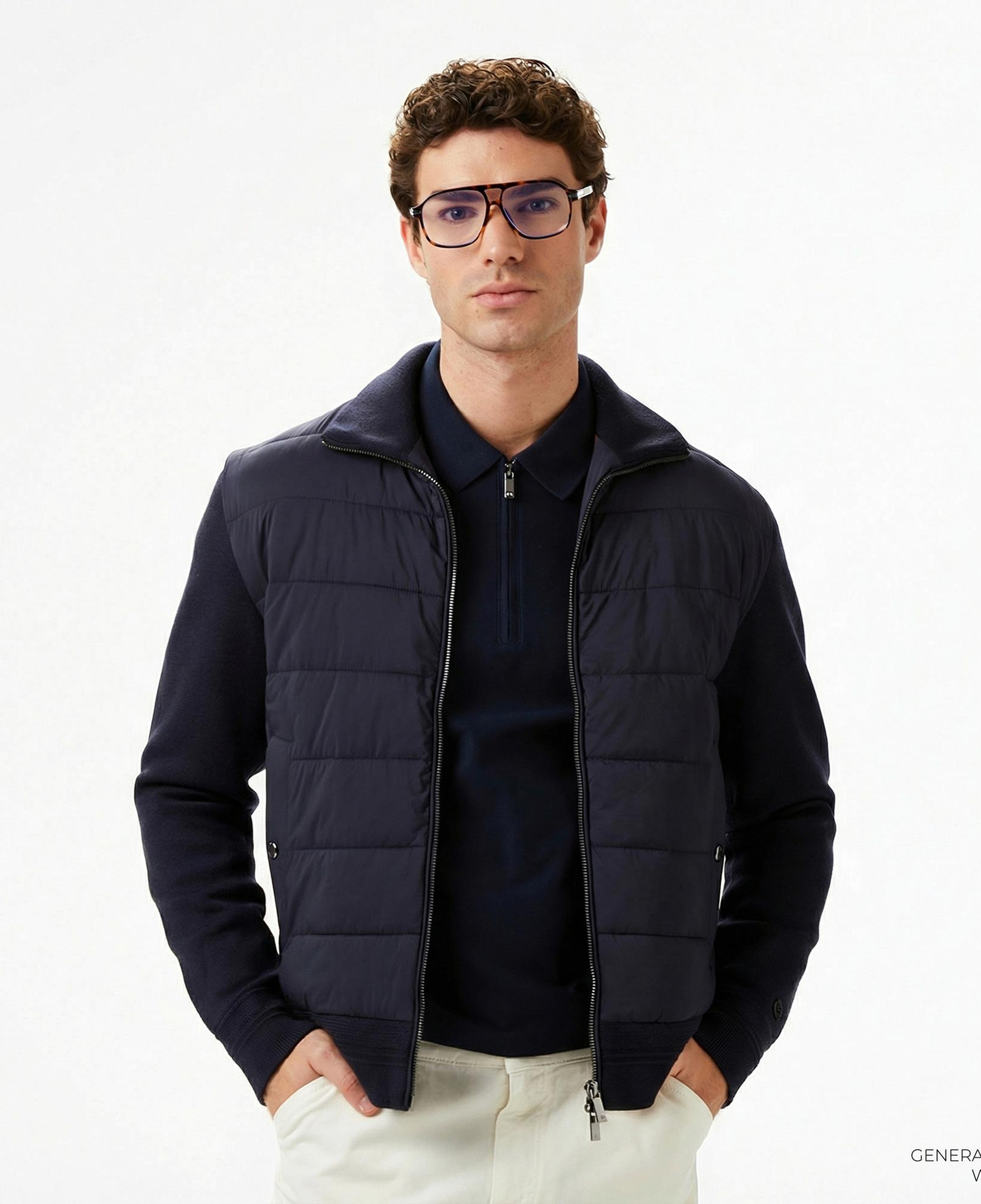 Tommy Hilfiger Mixed Media Erkek Lacivert Ceket