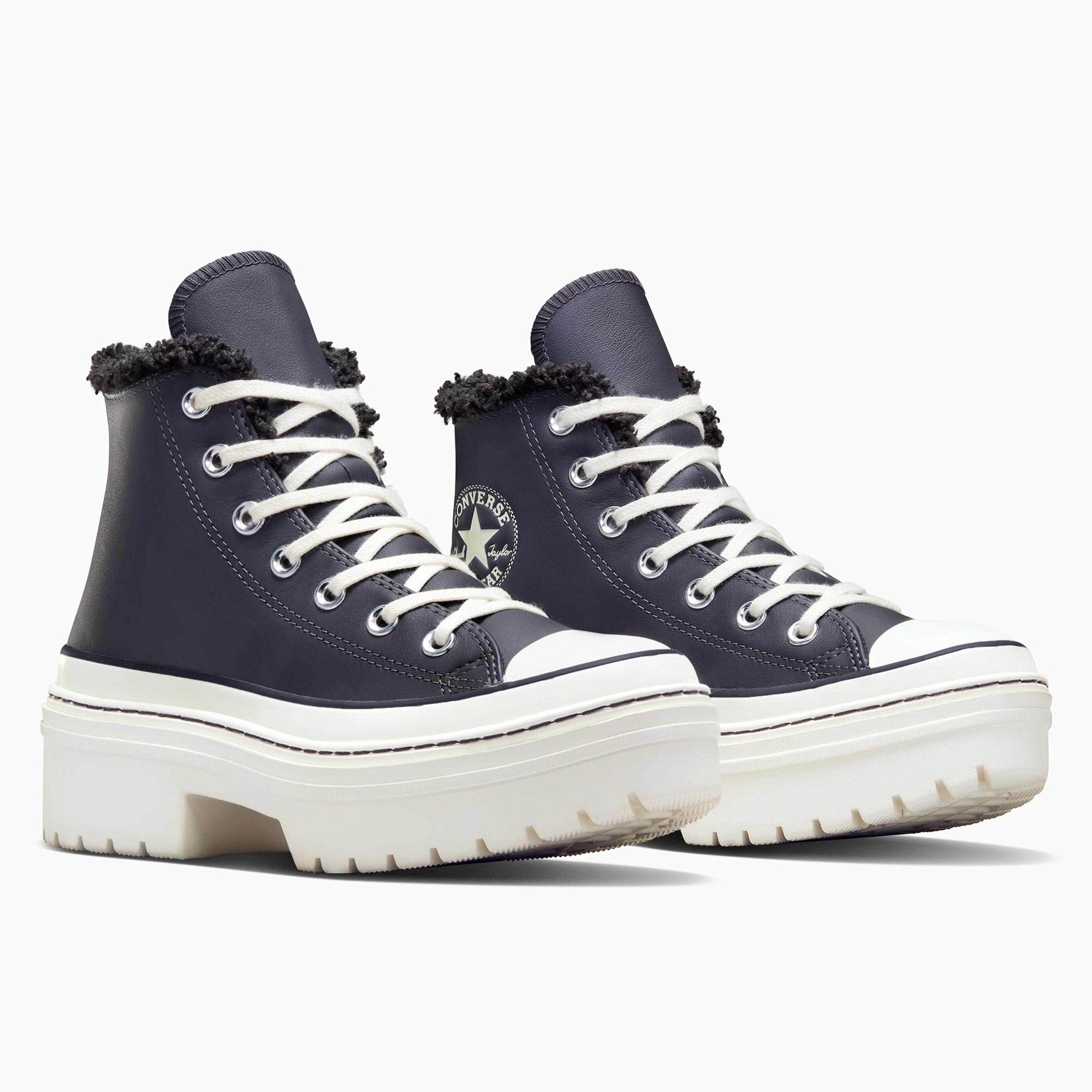 Converse Chuck Taylor All Star Lugged Lift Kadın Lacivert Deri Platform Bot