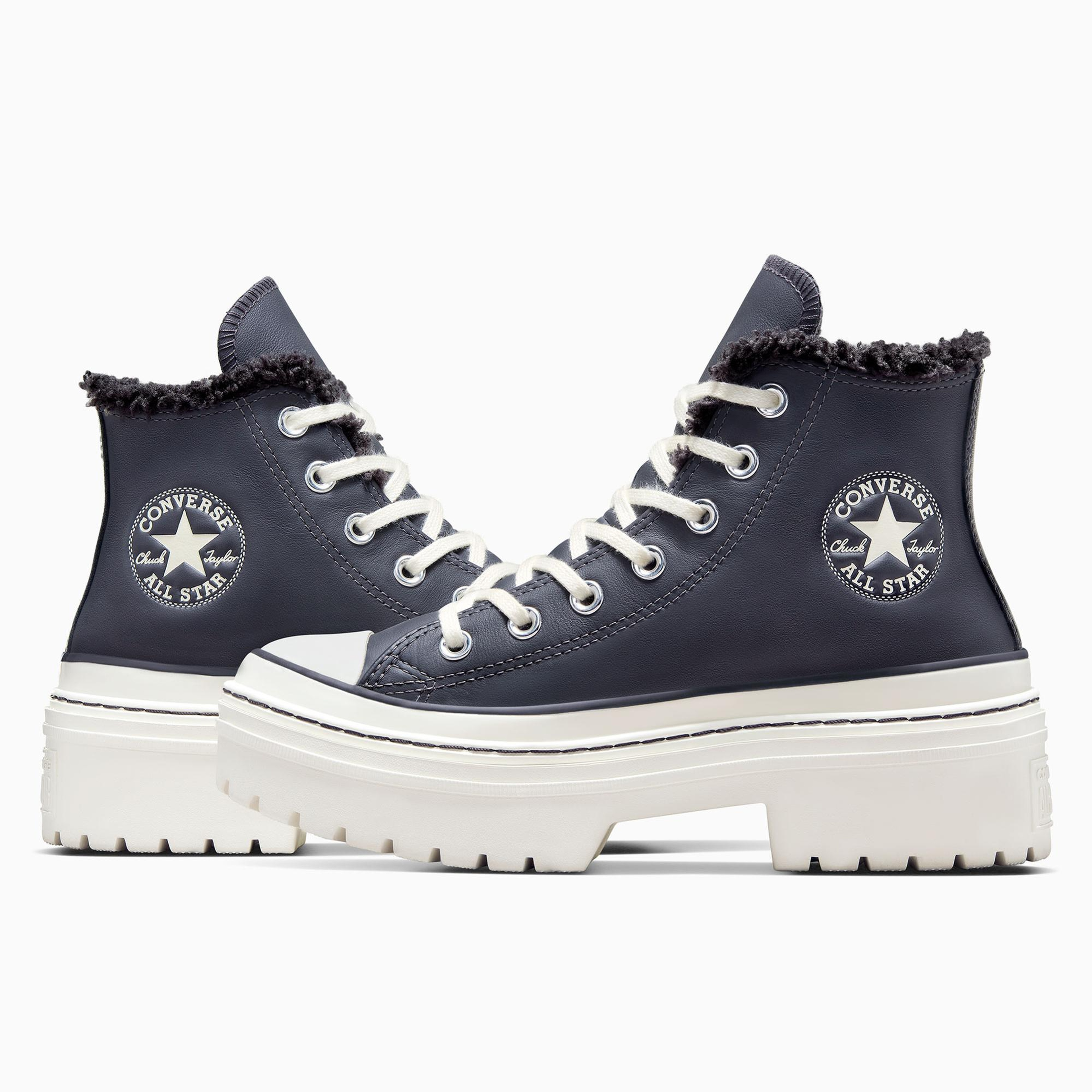 Converse Chuck Taylor All Star Lugged Lift Kadın Lacivert Deri Platform Bot