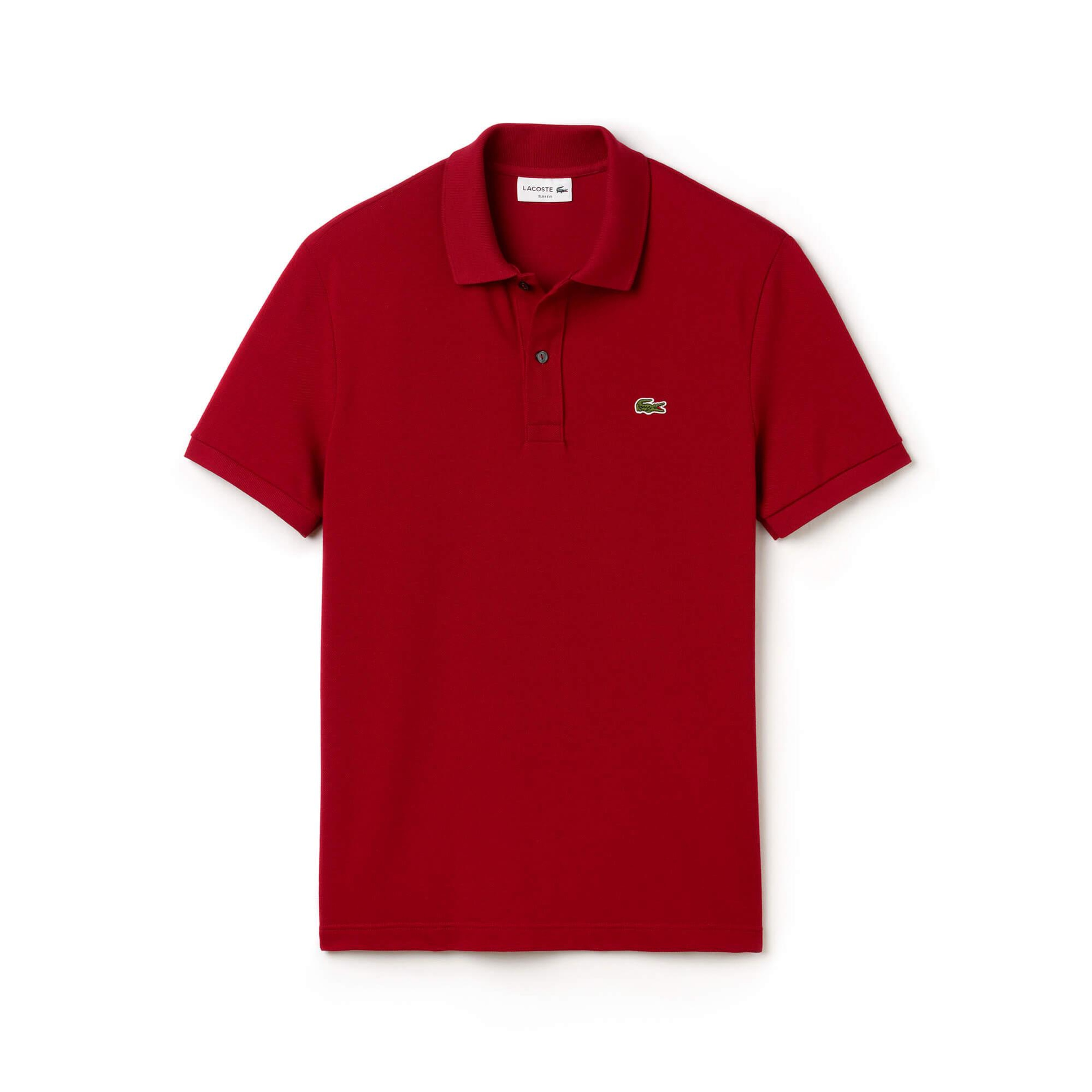 Lacoste L.12.12 Erkek Slim Fit Bordo Polo