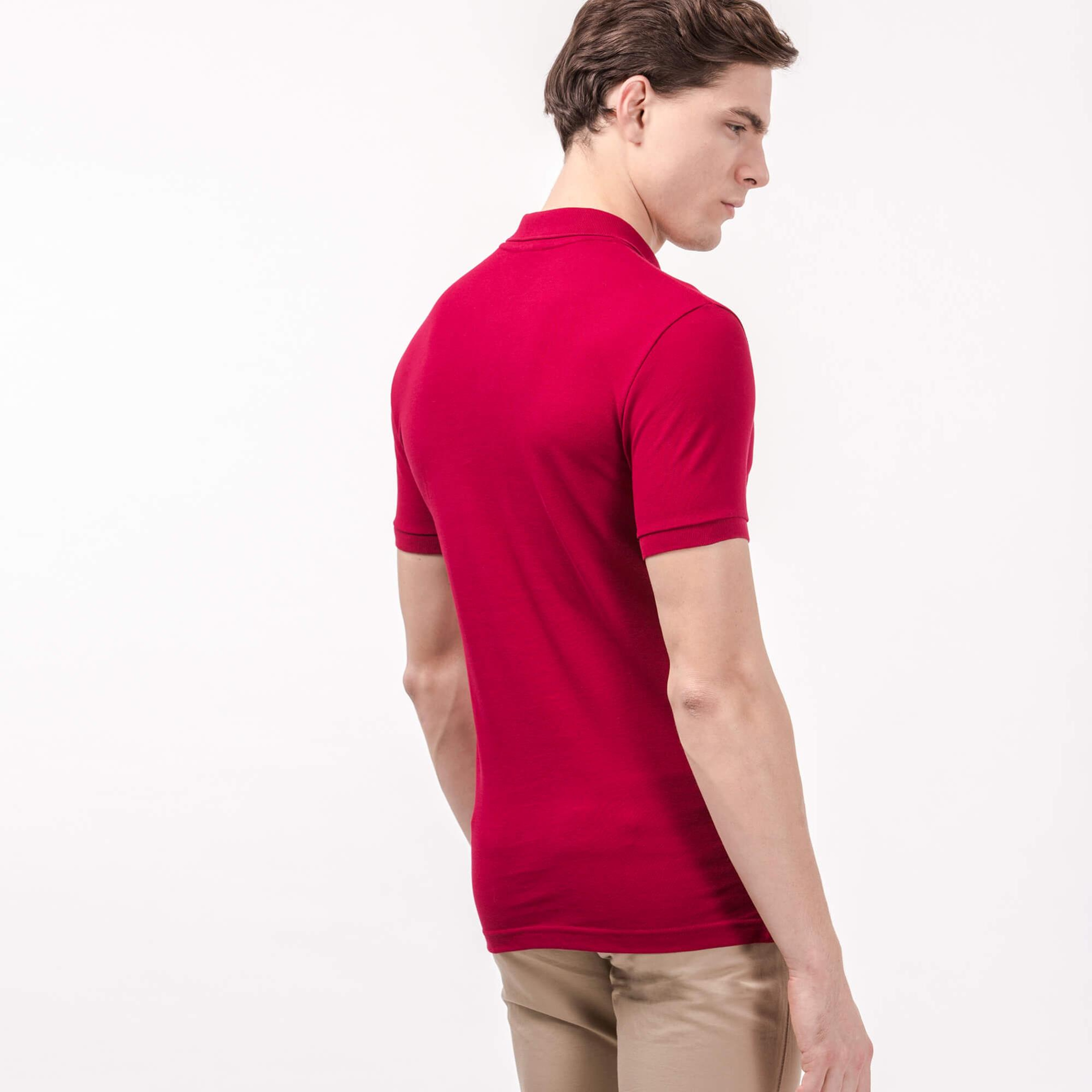 Lacoste L.12.12 Erkek Slim Fit Bordo Polo