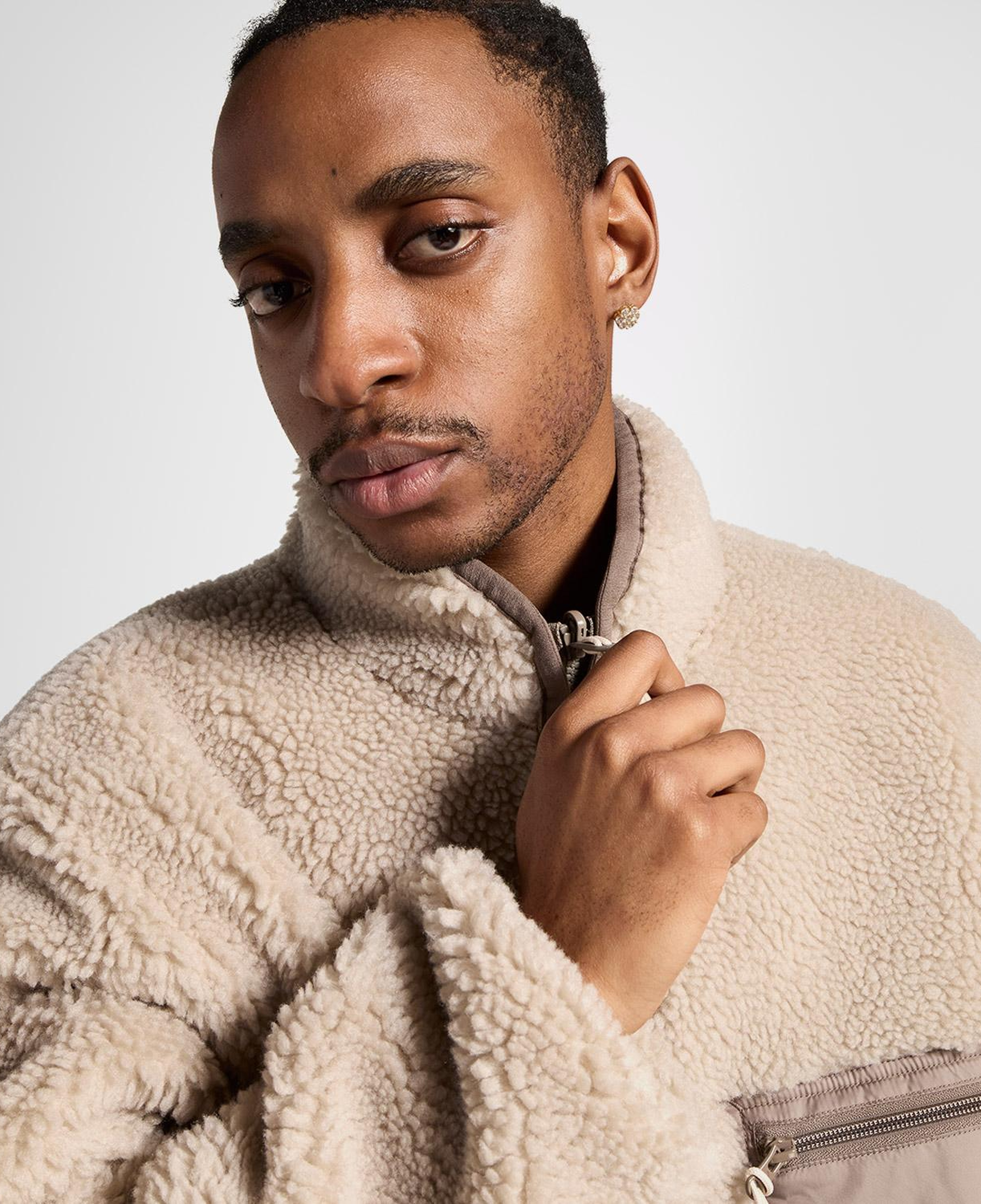 Converse Erkek Dik Yaka Çift Taraflı Bej Mont