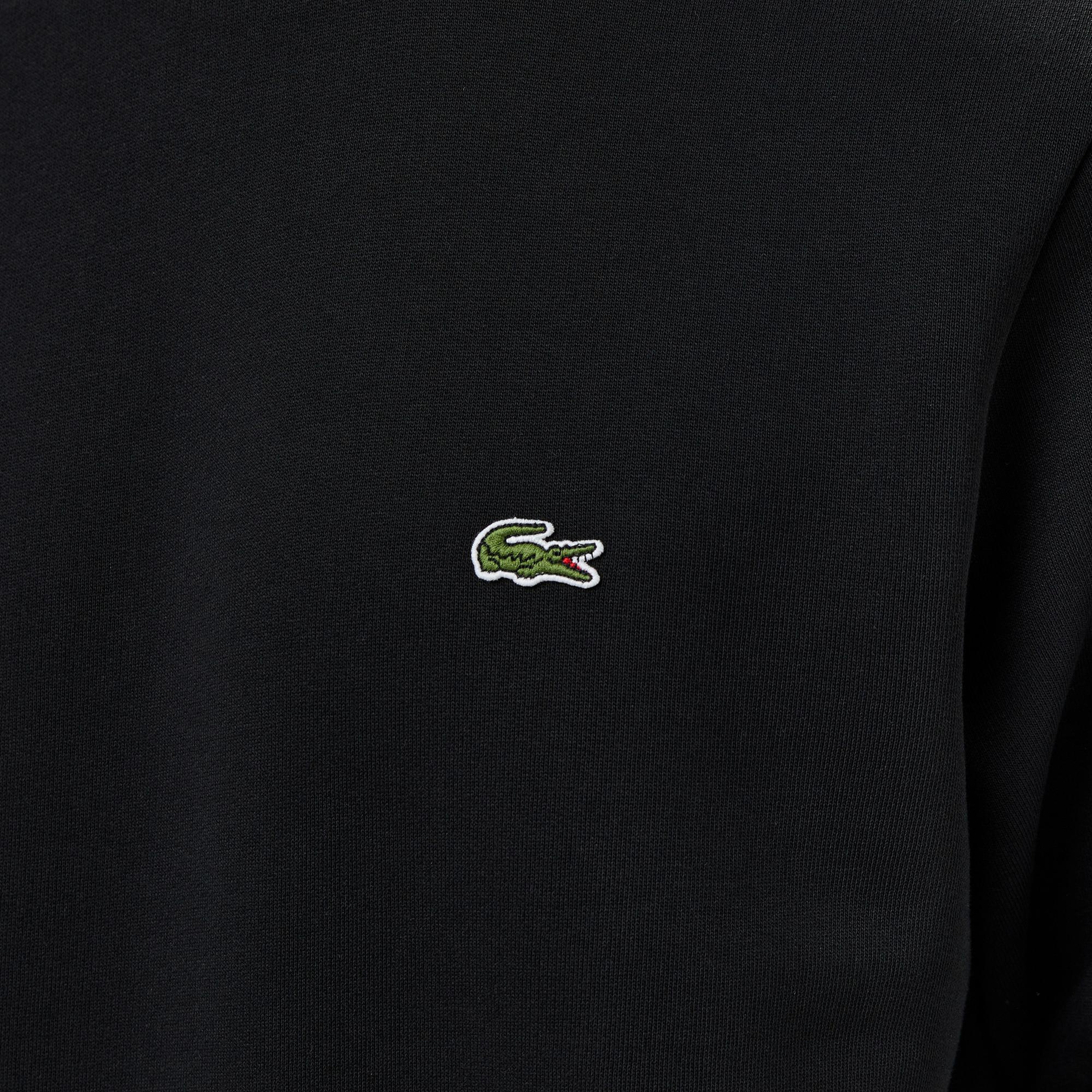 Lacoste Erkek Classic Fit Bisiklet Yaka Siyah Sweatshirt
