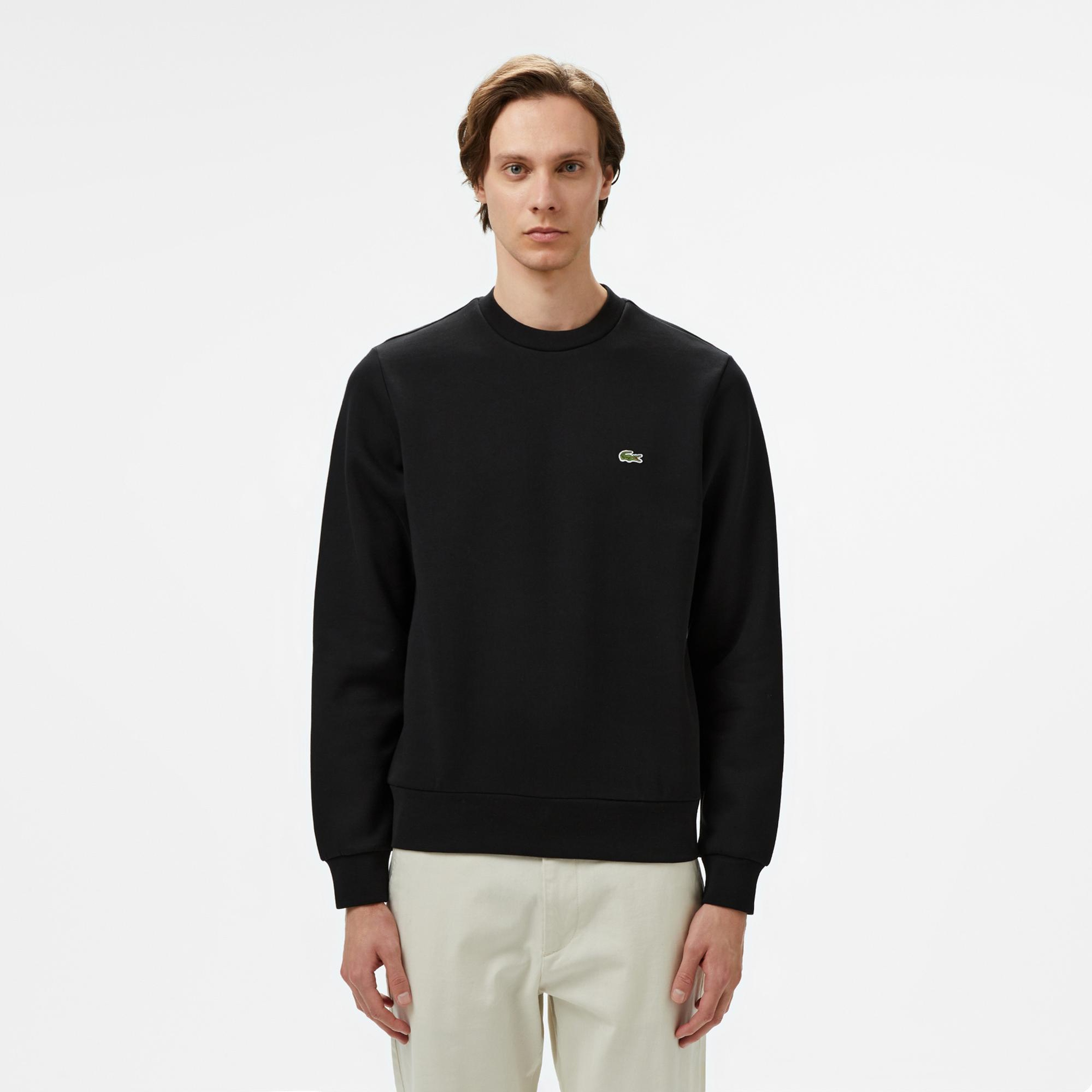 Lacoste Erkek Classic Fit Bisiklet Yaka Siyah Sweatshirt