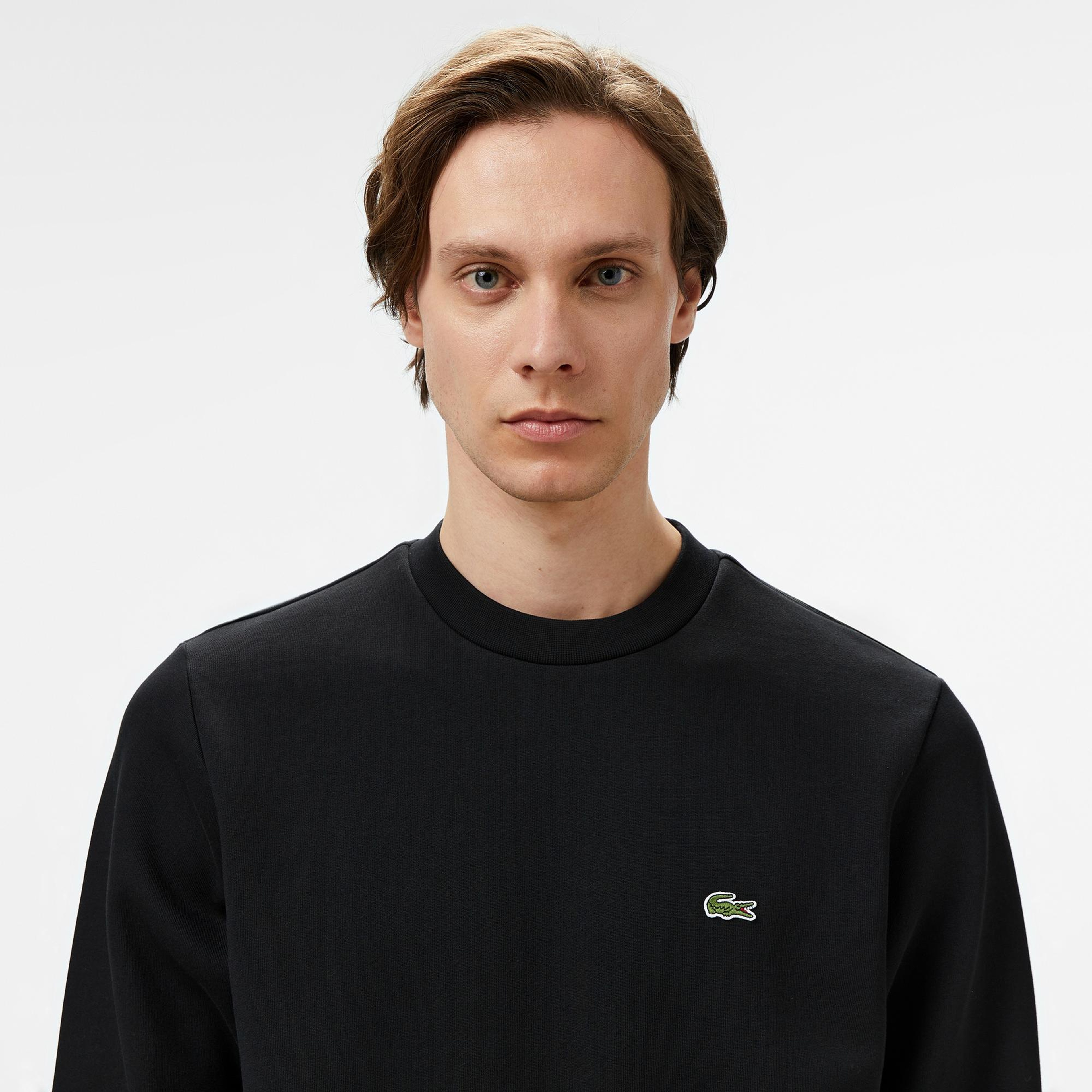Lacoste Erkek Classic Fit Bisiklet Yaka Siyah Sweatshirt