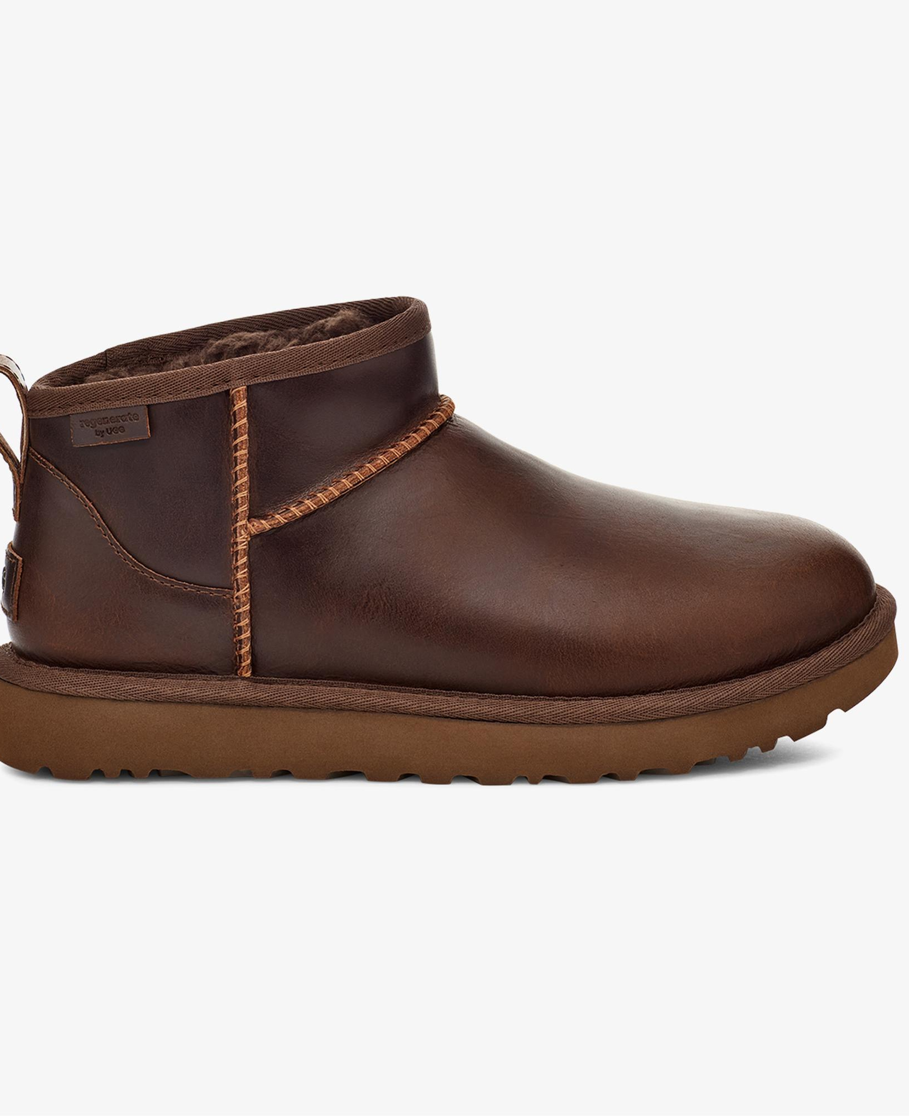 UGG Classic Ultra Mini Leather Regen Kadın Koyu Kahverengi Bot
