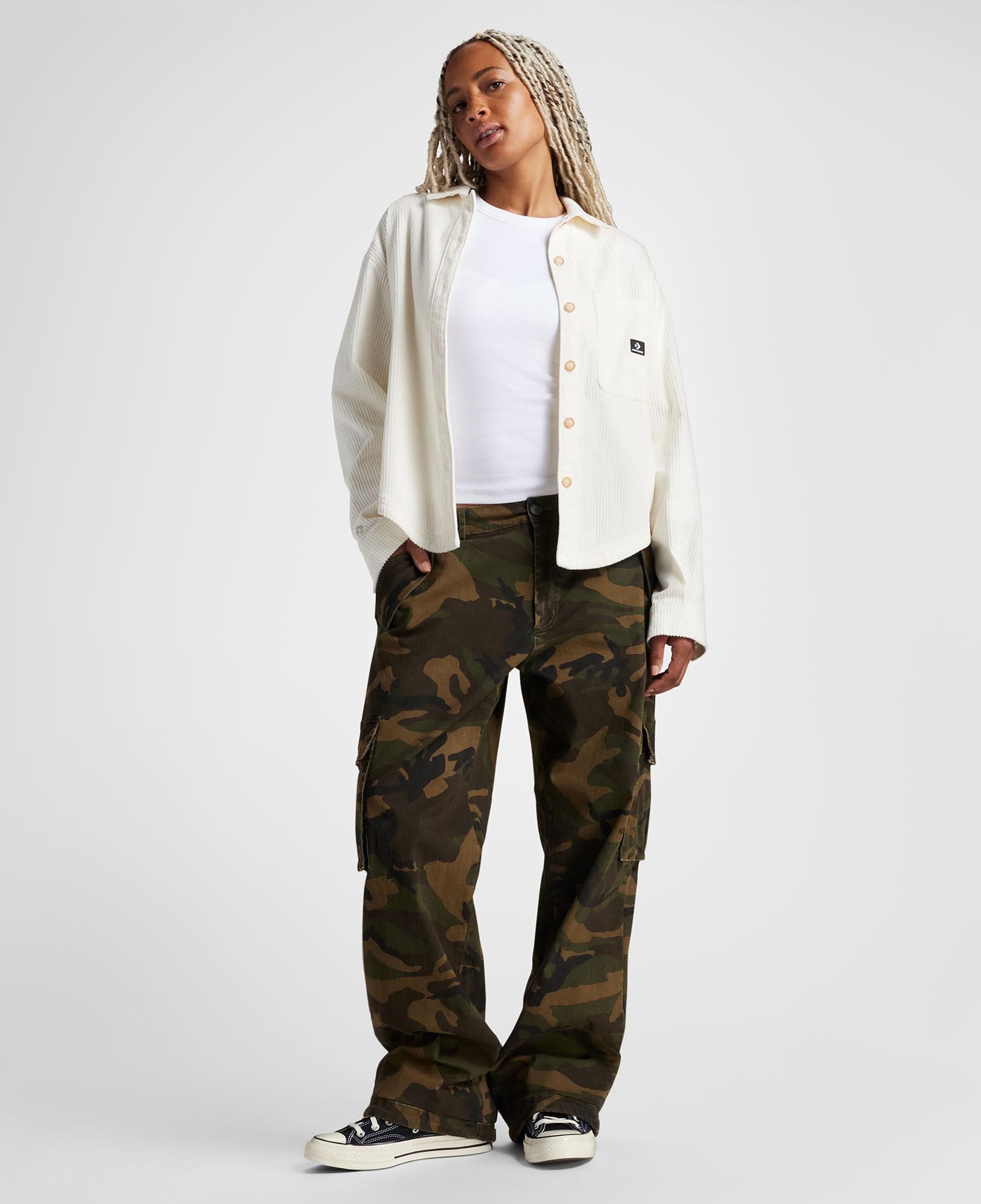 Converse Kadın Kadife Beyaz Gömlek