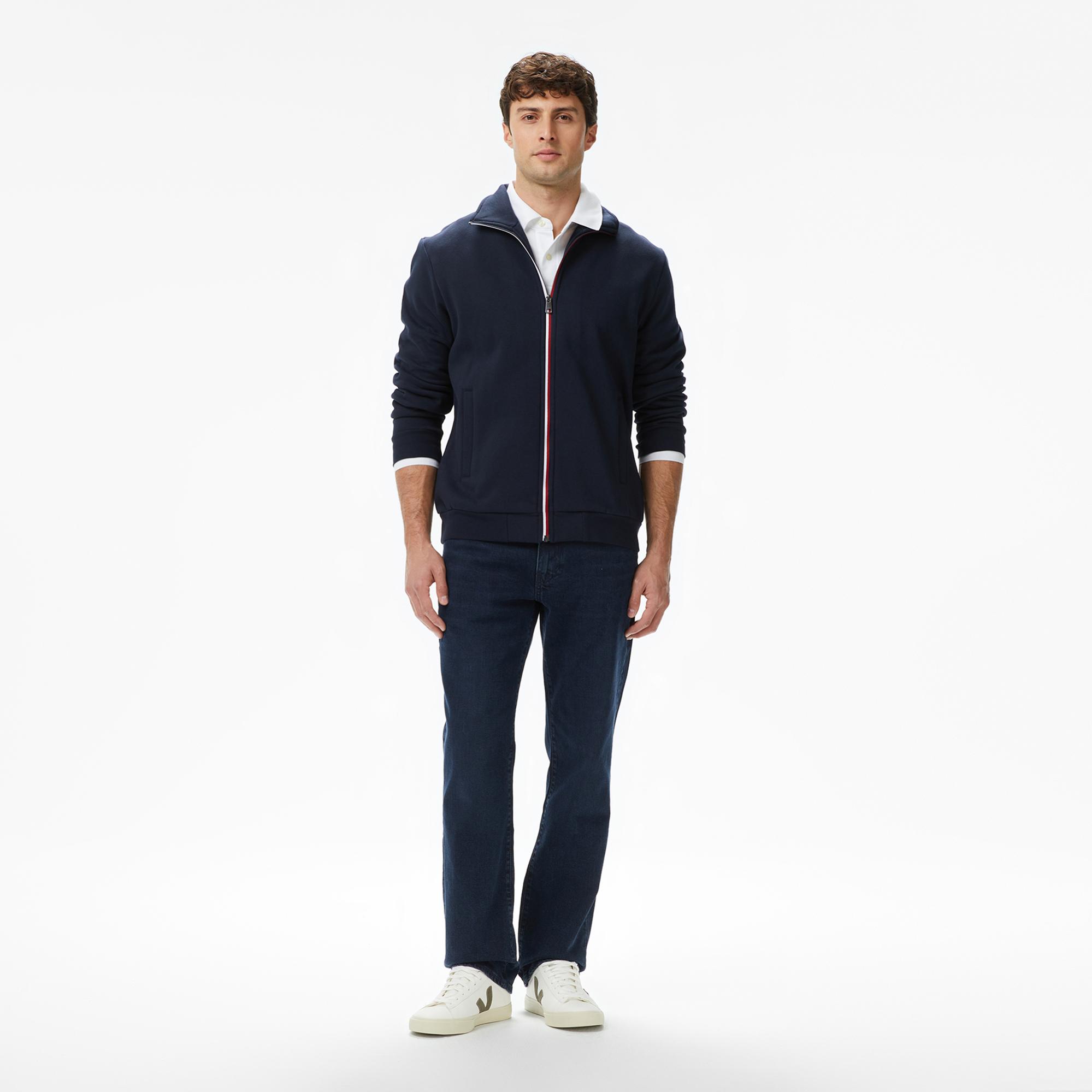 Tommy Hilfiger Global Stripe Through Erkek Lacivert Sweatshirt