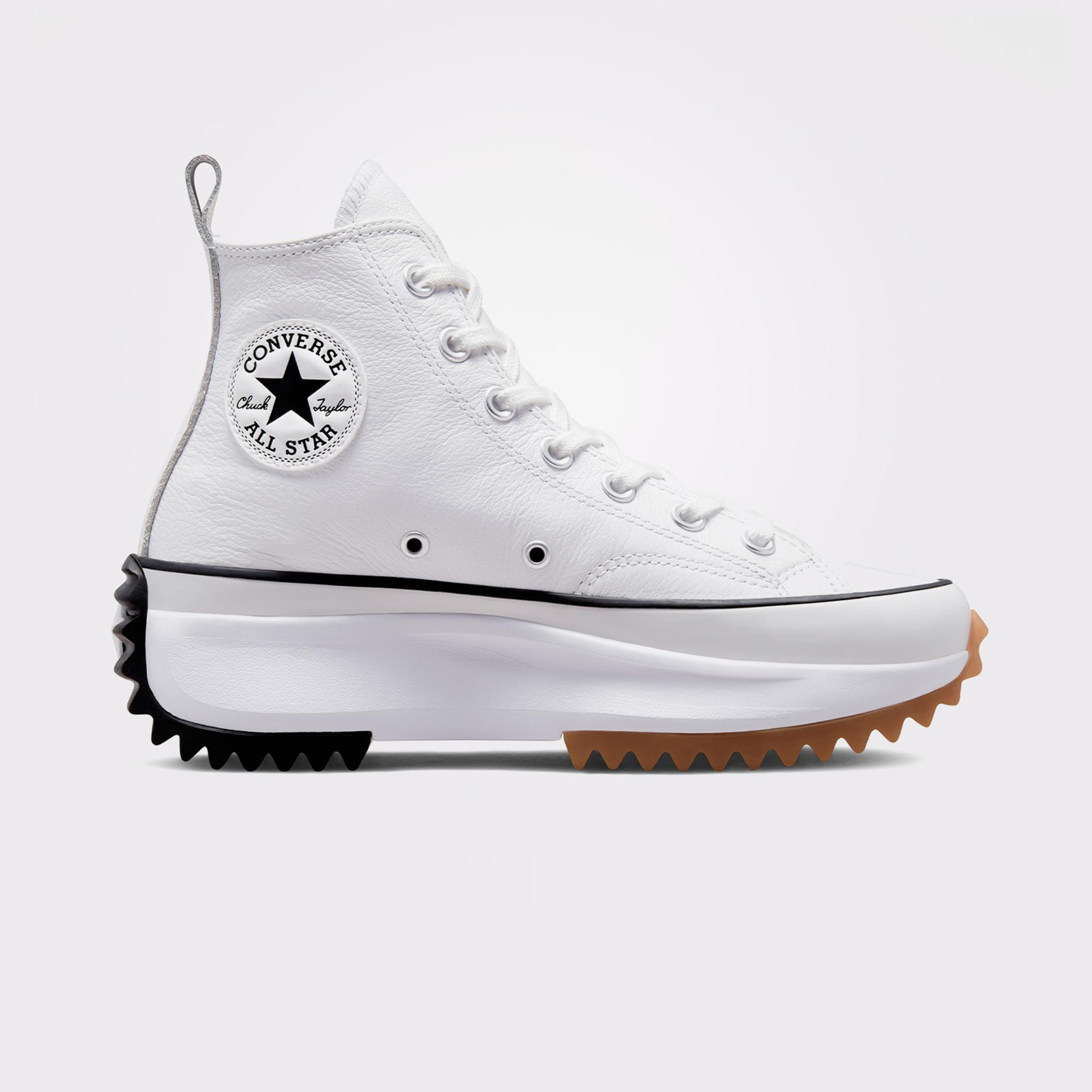 Converse Run Star Hike Platform Foundational Leather Unisex Beyaz Sneaker