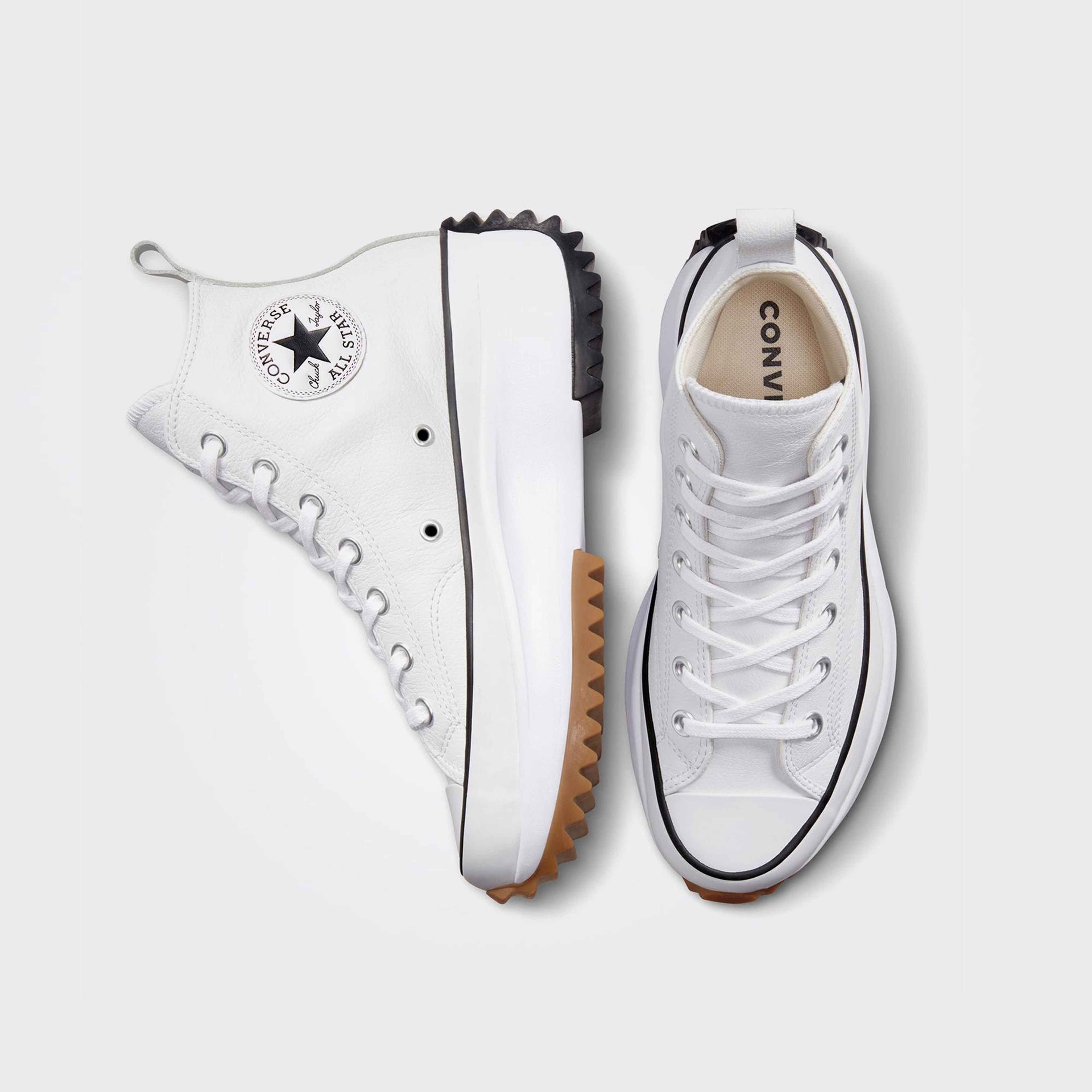 Converse Run Star Hike Platform Foundational Leather Unisex Beyaz Sneaker