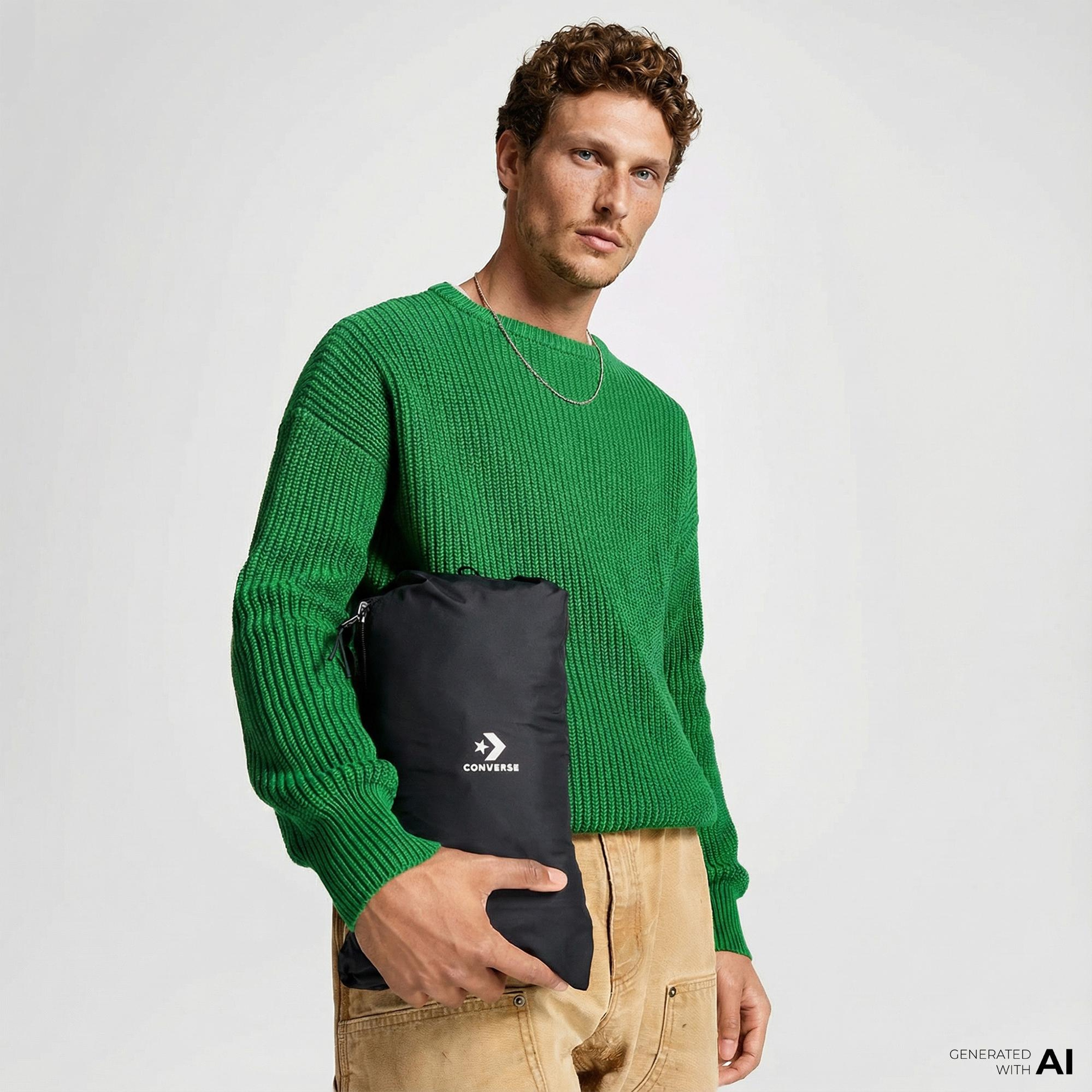 Converse Erkek Kapüşonlu Renk Bloklu Siyah Mont