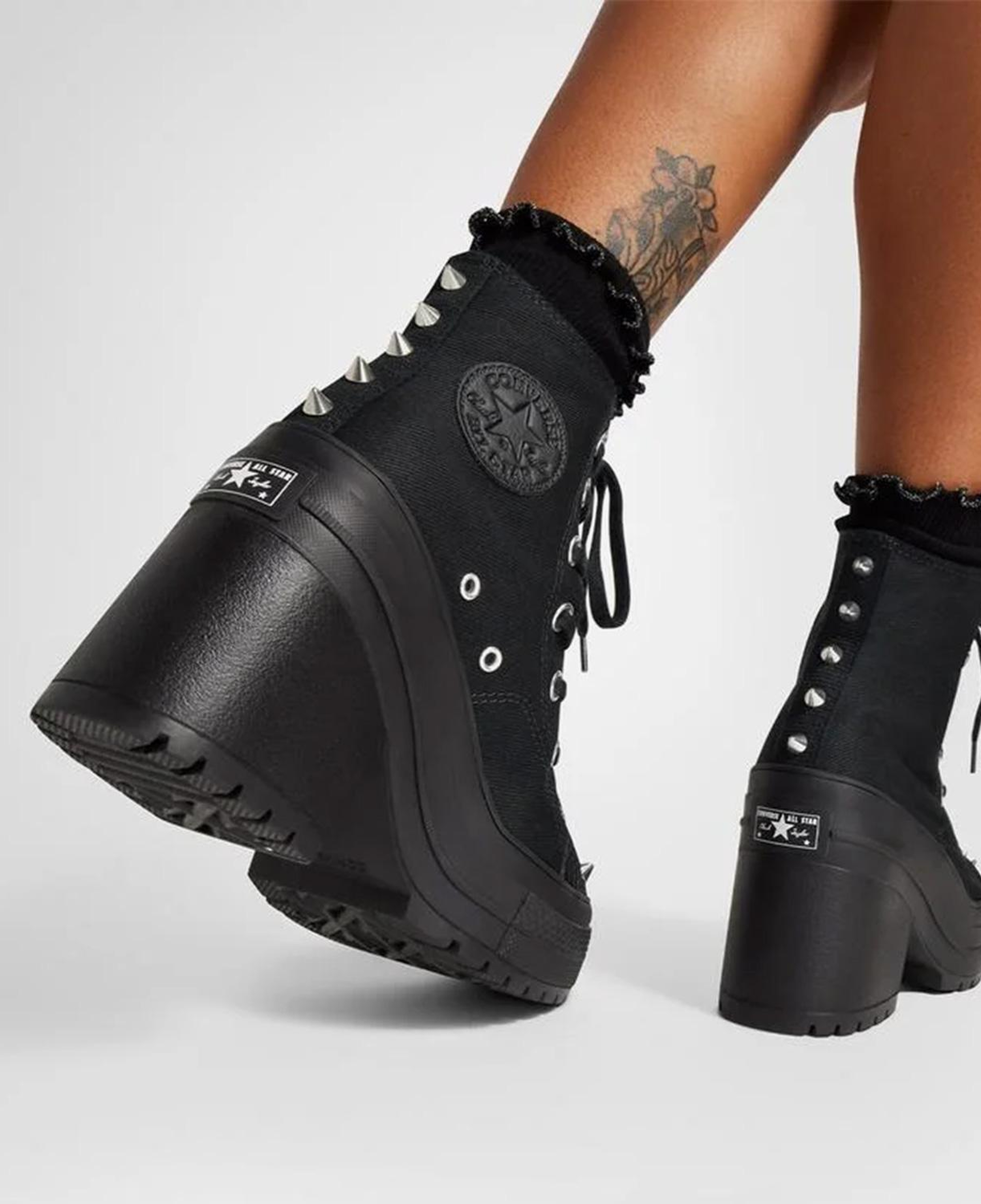 Converse Chuck 70 De Luxe Heel Studded Kadın Siyah Platform Sneaker