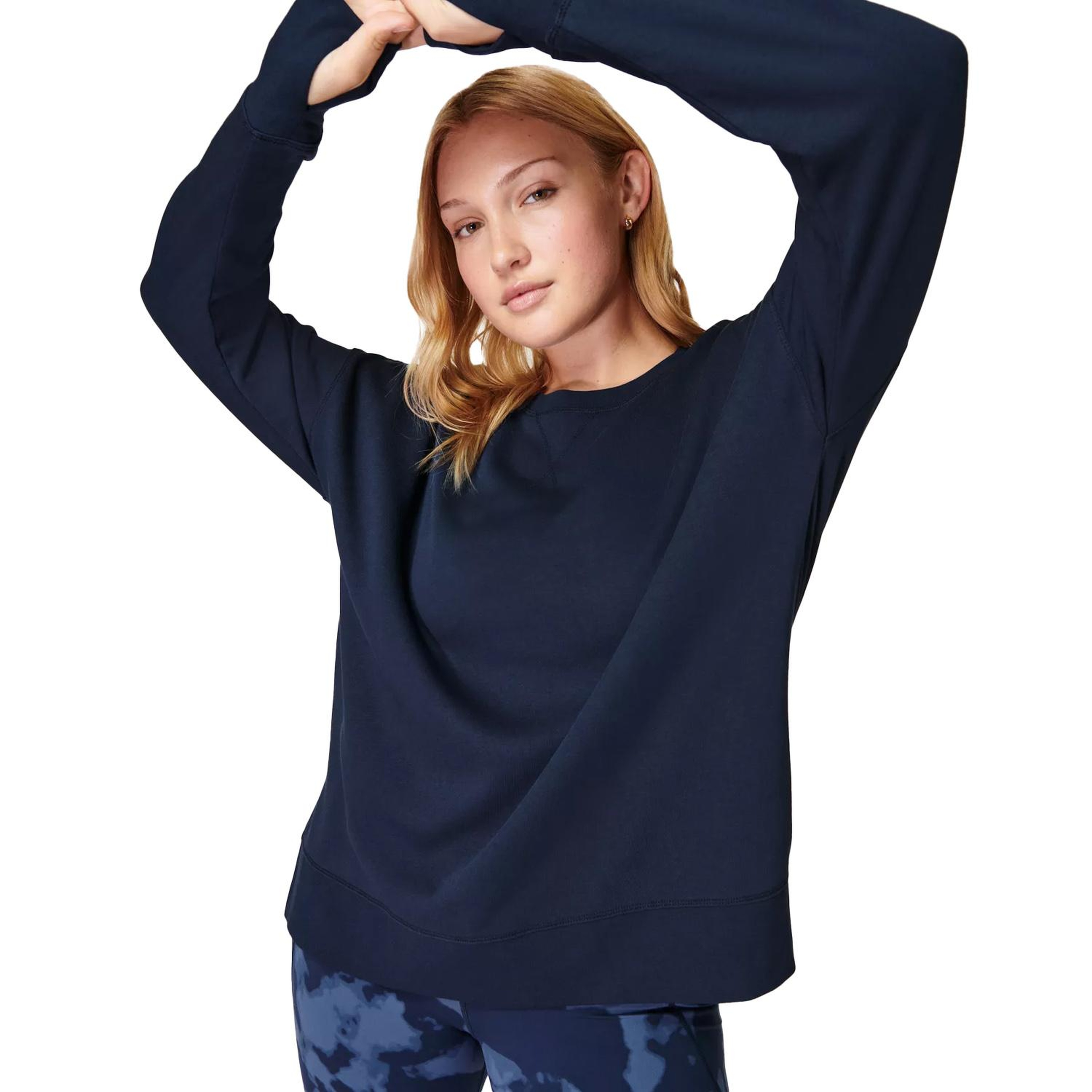 Sweaty Betty After Class Longline Kadın Mavi Sweatshirt